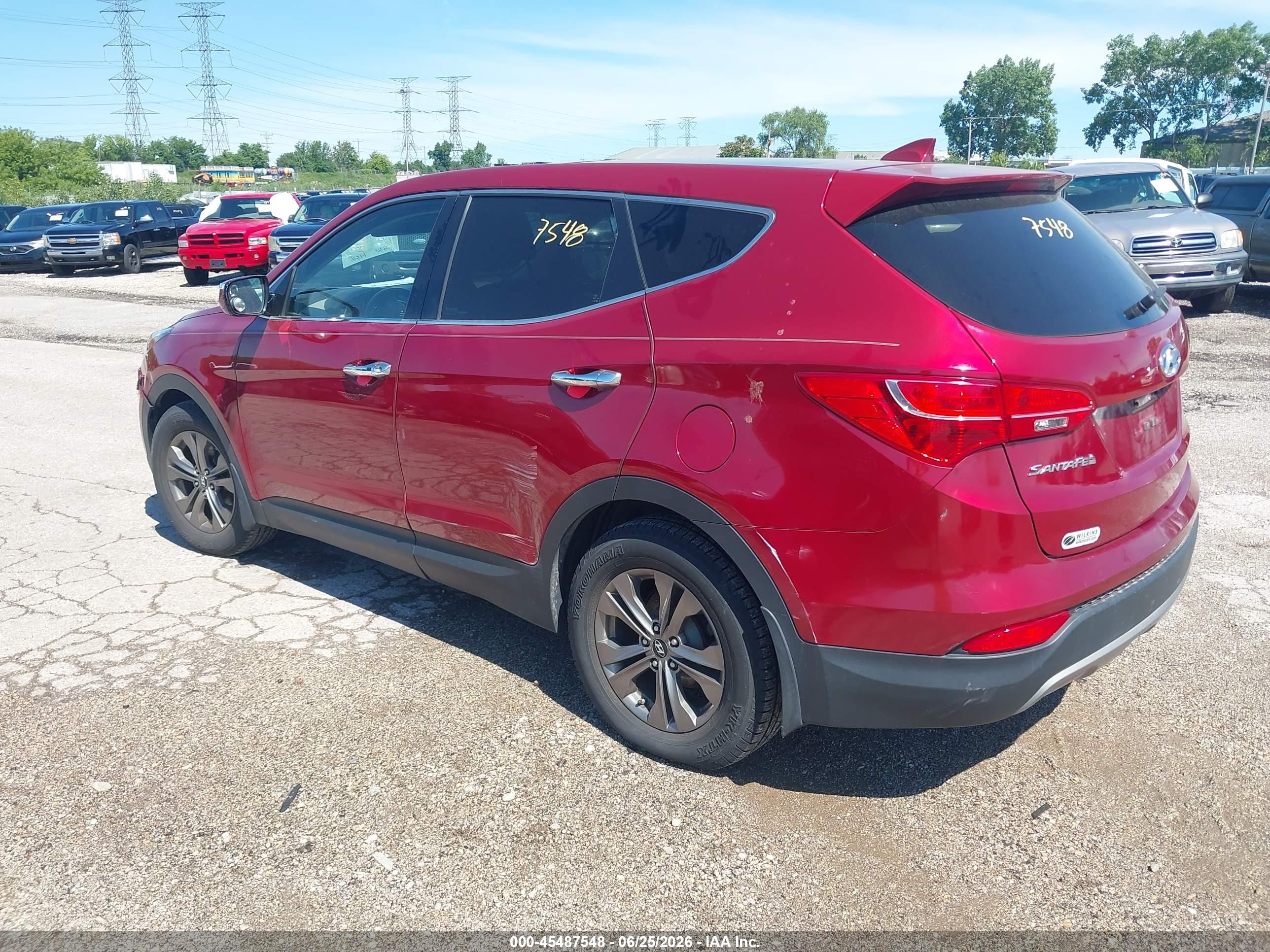 2013 Hyundai Santa Fe Sport Red vin: 5XYZU3LB2DG116214