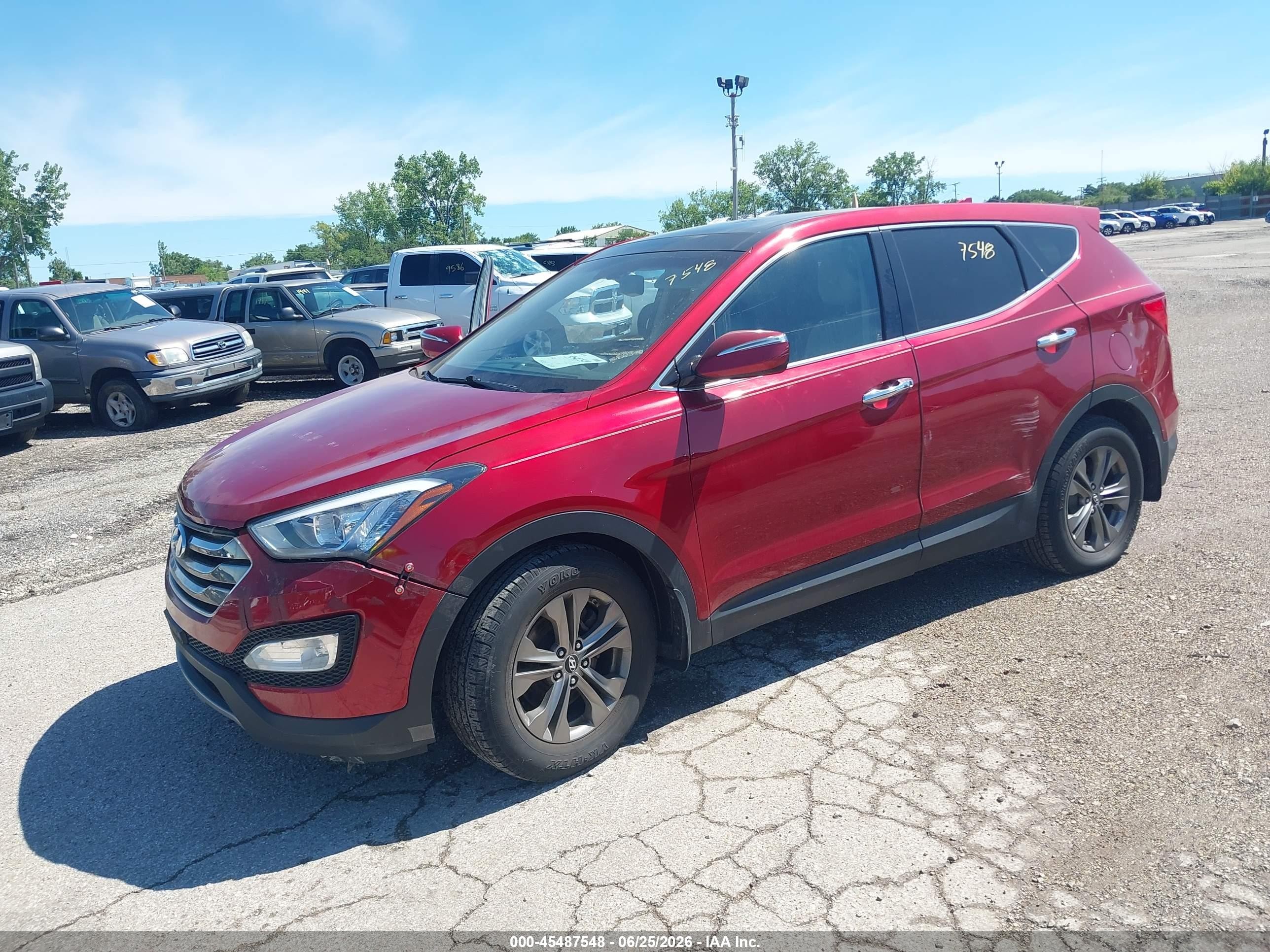 2013 Hyundai Santa Fe Sport Red vin: 5XYZU3LB2DG116214