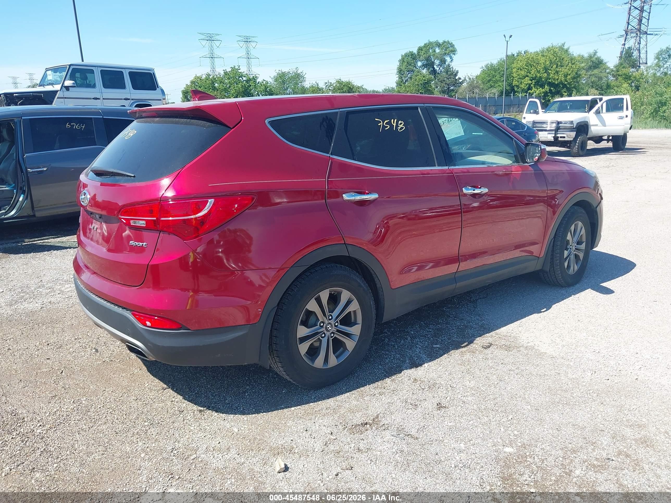 2013 Hyundai Santa Fe Sport Red vin: 5XYZU3LB2DG116214