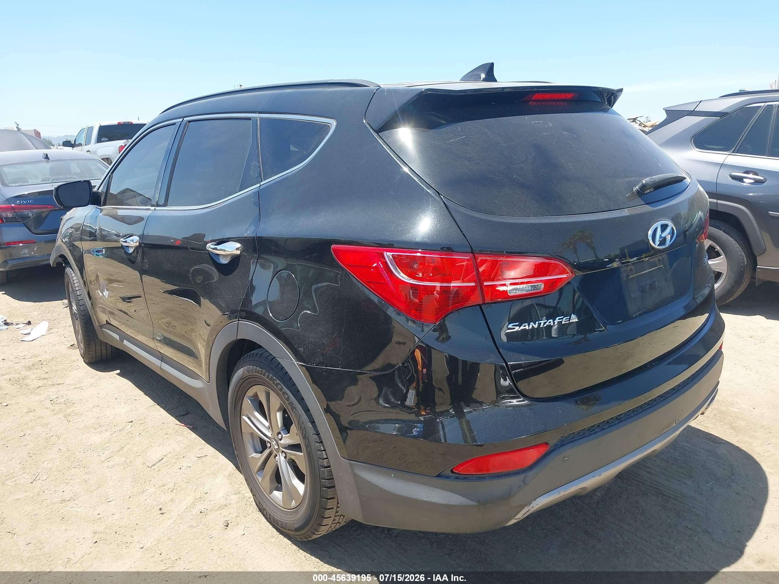 2014 Hyundai Santa Fe Sport 2.4l Black vin: 5XYZU3LB2EG125643