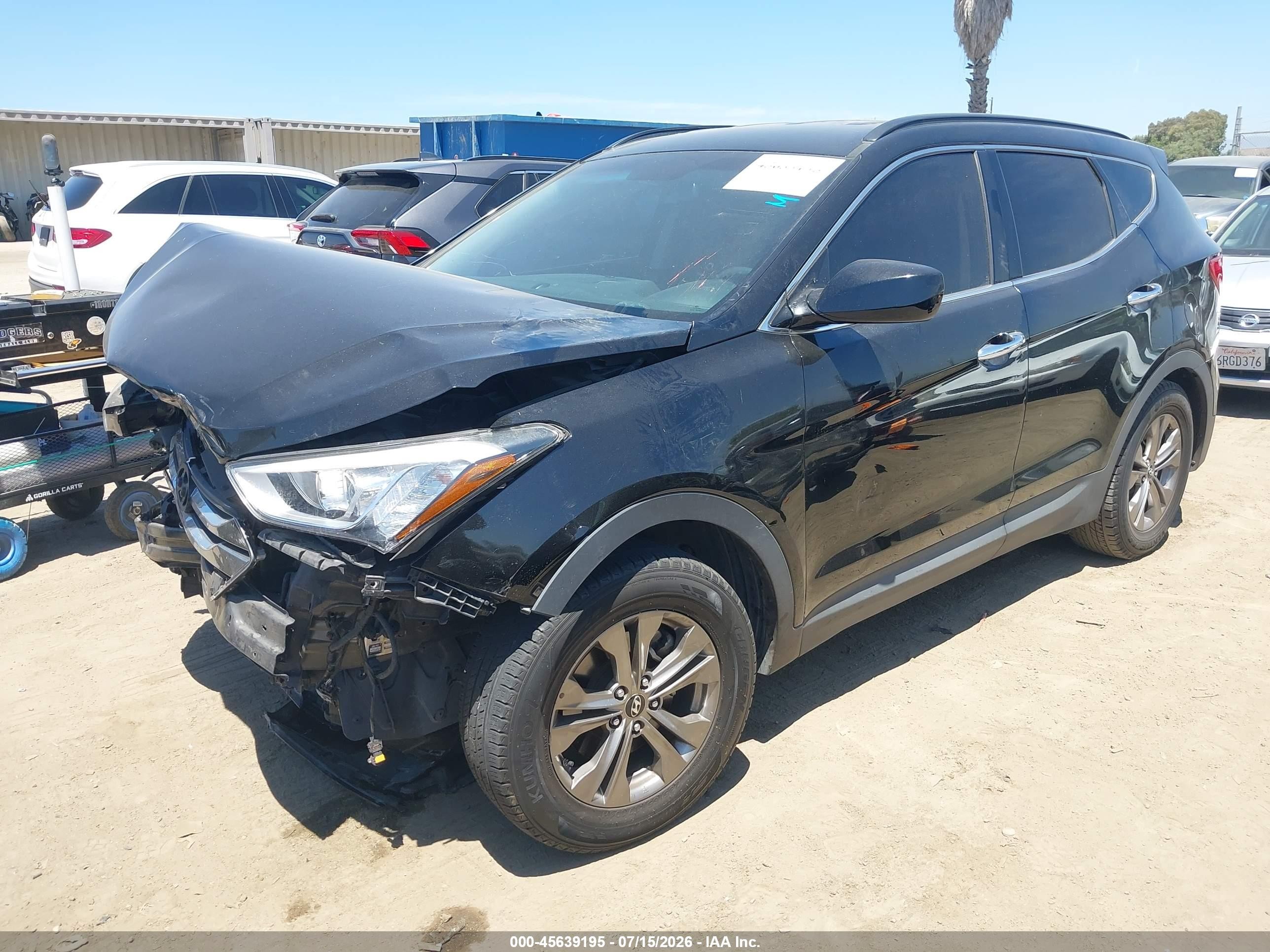 2014 Hyundai Santa Fe Sport 2.4l Black vin: 5XYZU3LB2EG125643