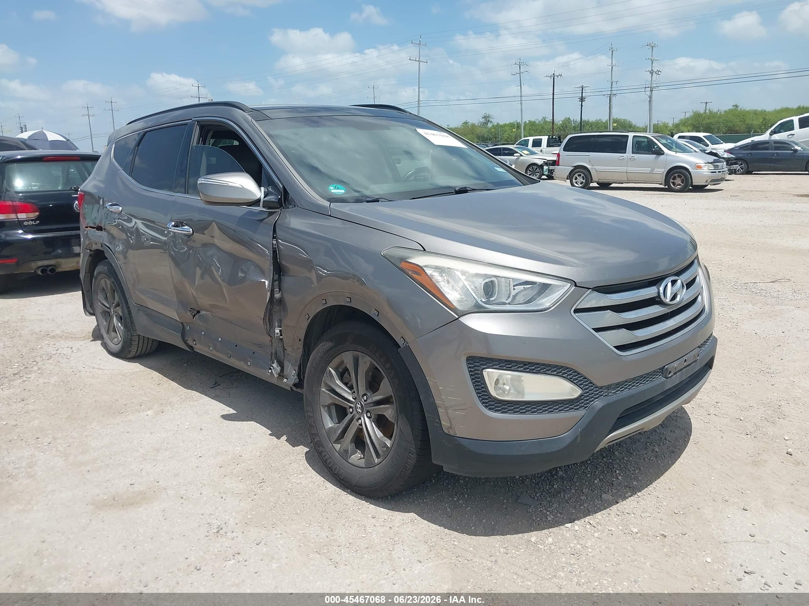 2014 Hyundai Santa Fe Sport 2.4l Gray vin: 5XYZU3LB2EG137680