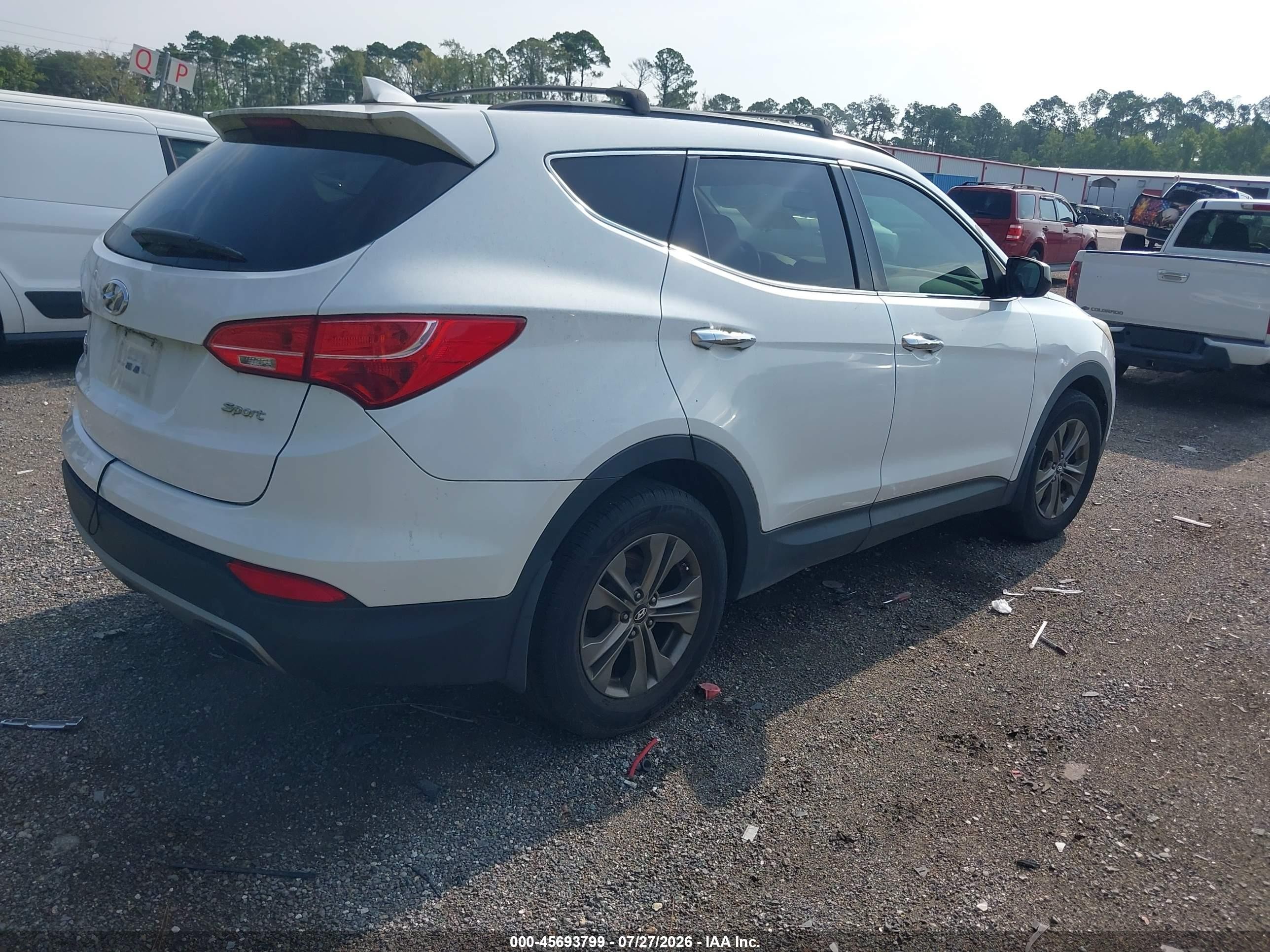 2014 Hyundai Santa Fe Sport 2.4l White vin: 5XYZU3LB2EG174695