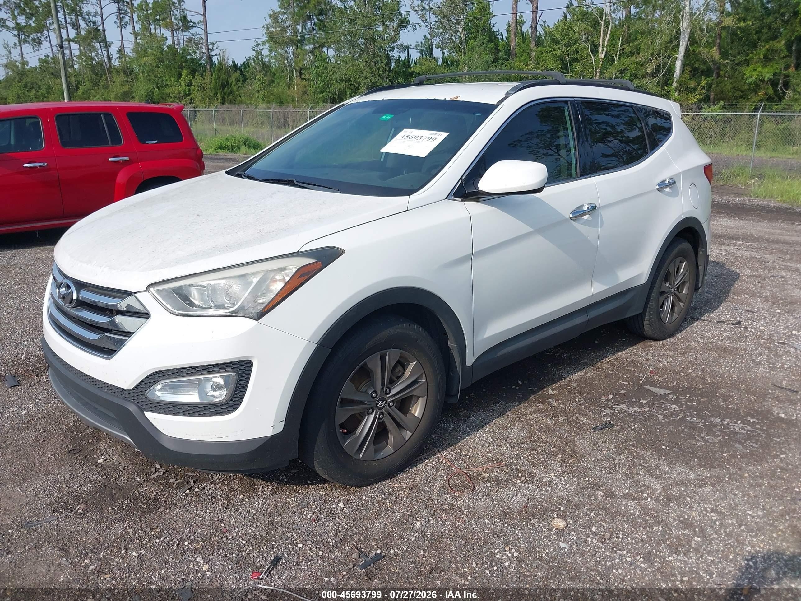 2014 Hyundai Santa Fe Sport 2.4l White vin: 5XYZU3LB2EG174695