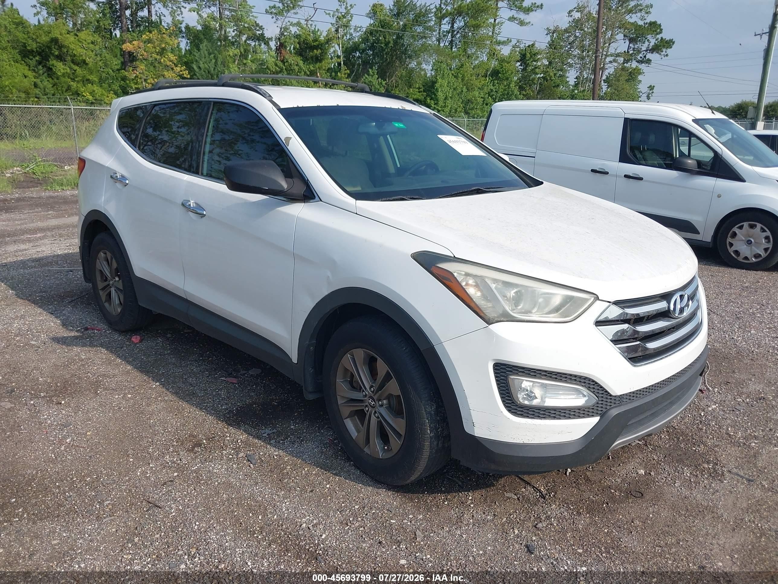 2014 Hyundai Santa Fe Sport 2.4l White vin: 5XYZU3LB2EG174695