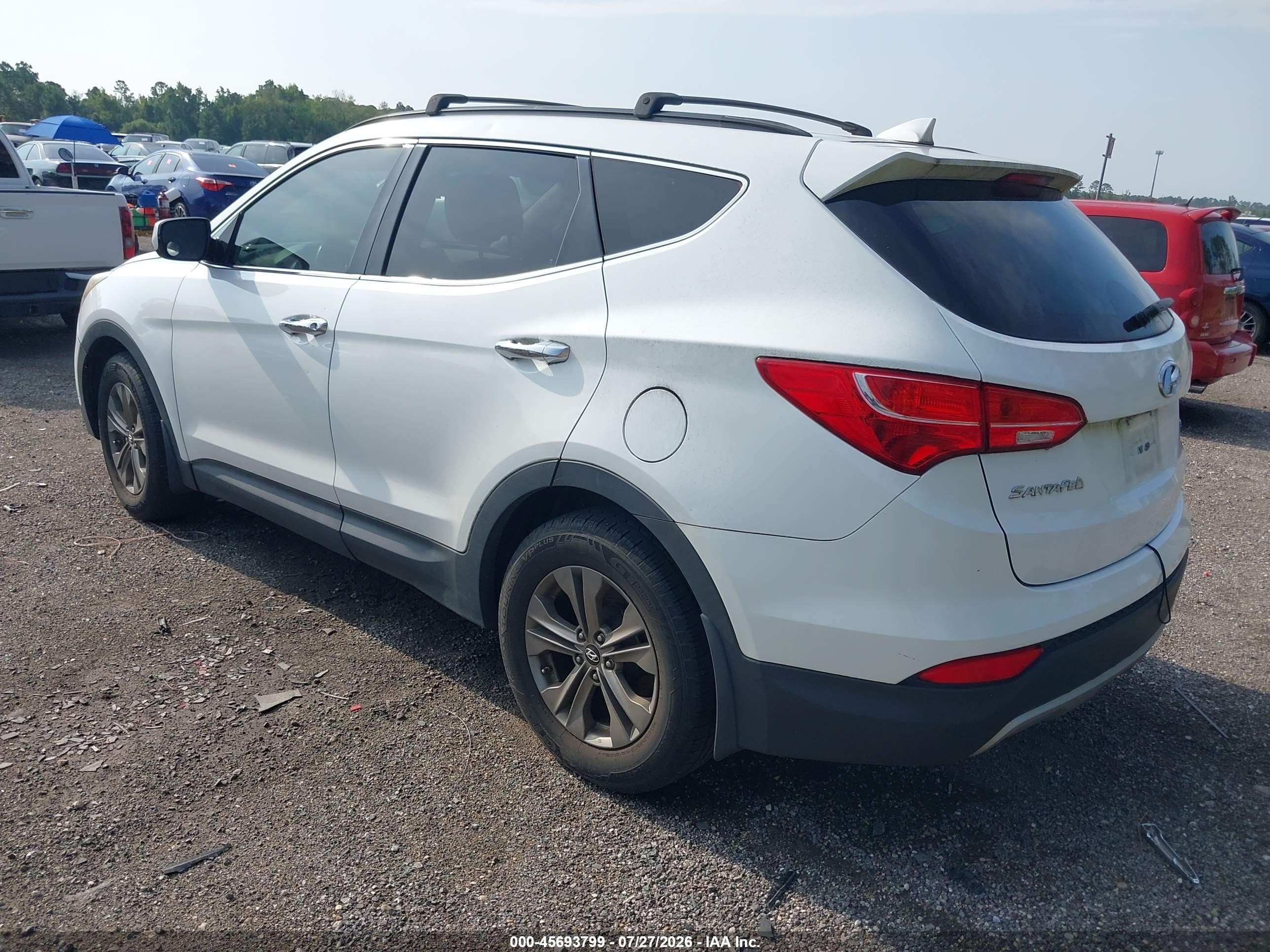 2014 Hyundai Santa Fe Sport 2.4l White vin: 5XYZU3LB2EG174695