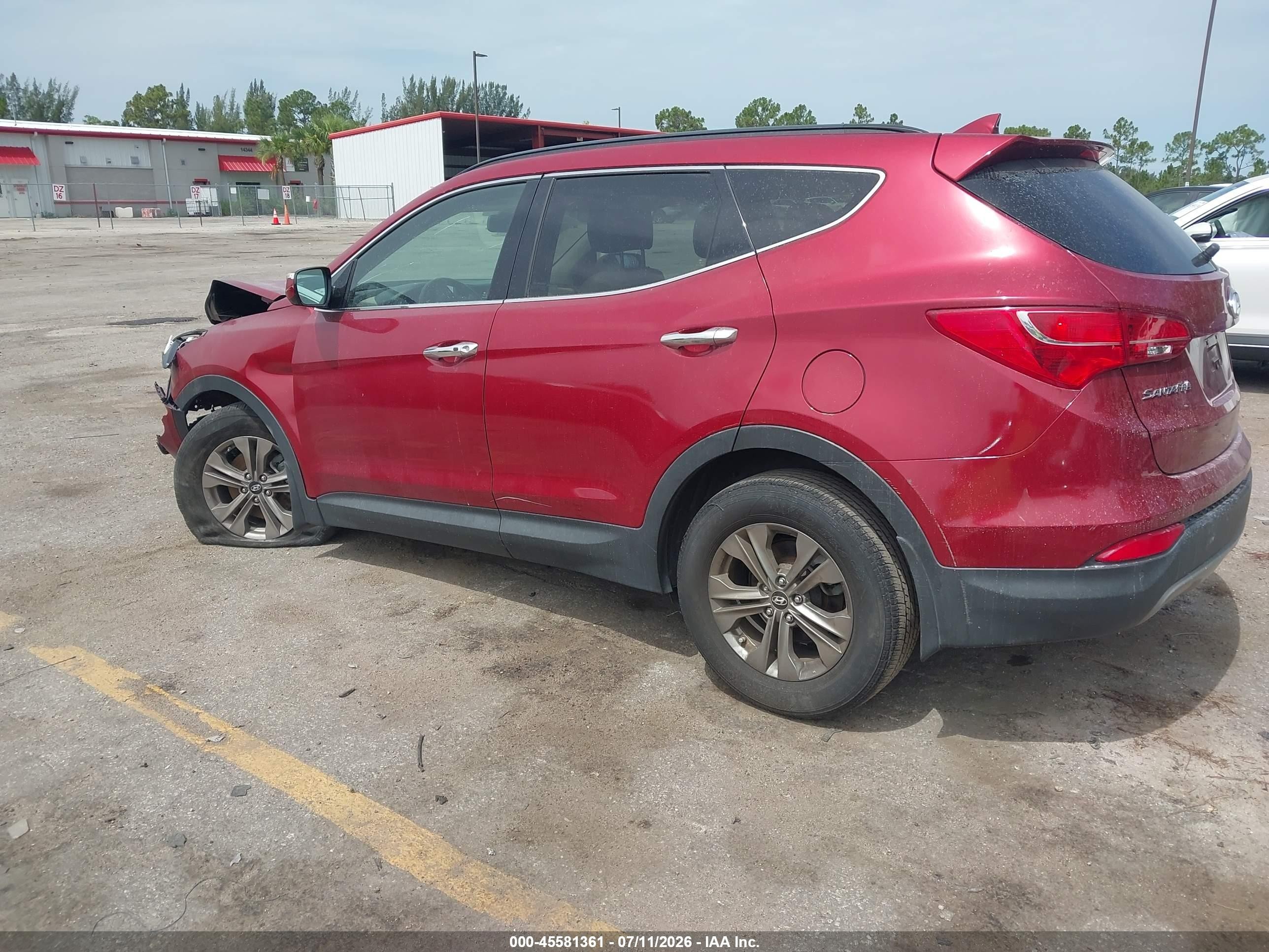 2014 Hyundai Santa Fe Sport 2.4l Red vin: 5XYZU3LB2EG176589