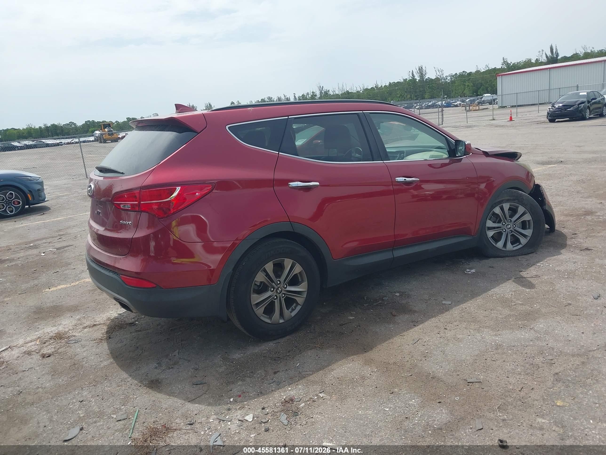 2014 Hyundai Santa Fe Sport 2.4l Red vin: 5XYZU3LB2EG176589