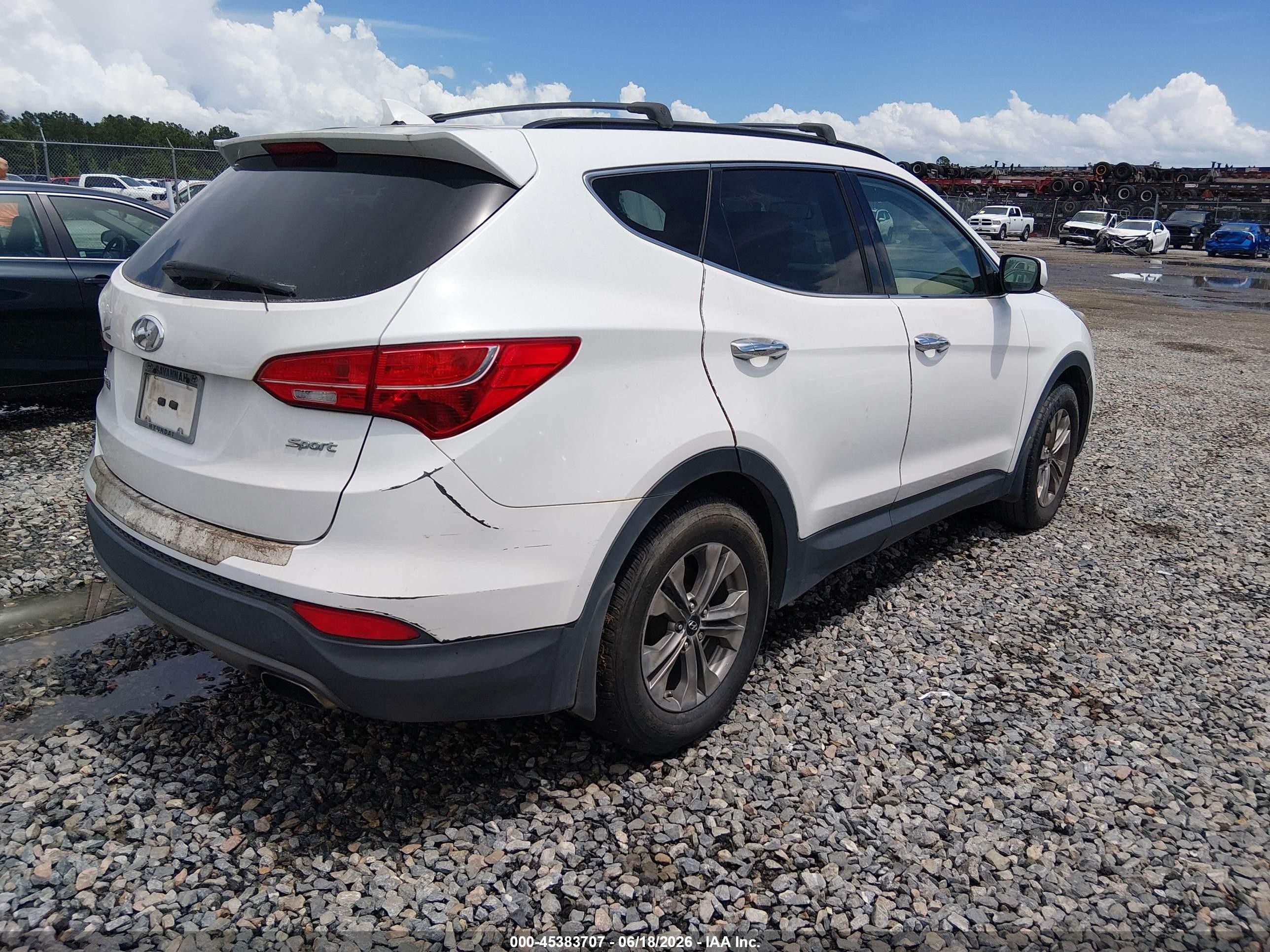 2015 Hyundai Santa Fe Sport 2.4l White vin: 5XYZU3LB2FG292635