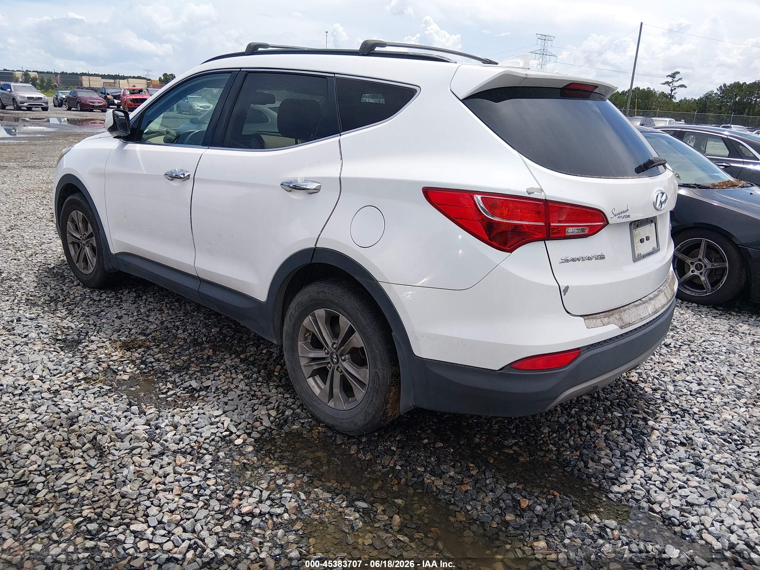 2015 Hyundai Santa Fe Sport 2.4l White vin: 5XYZU3LB2FG292635