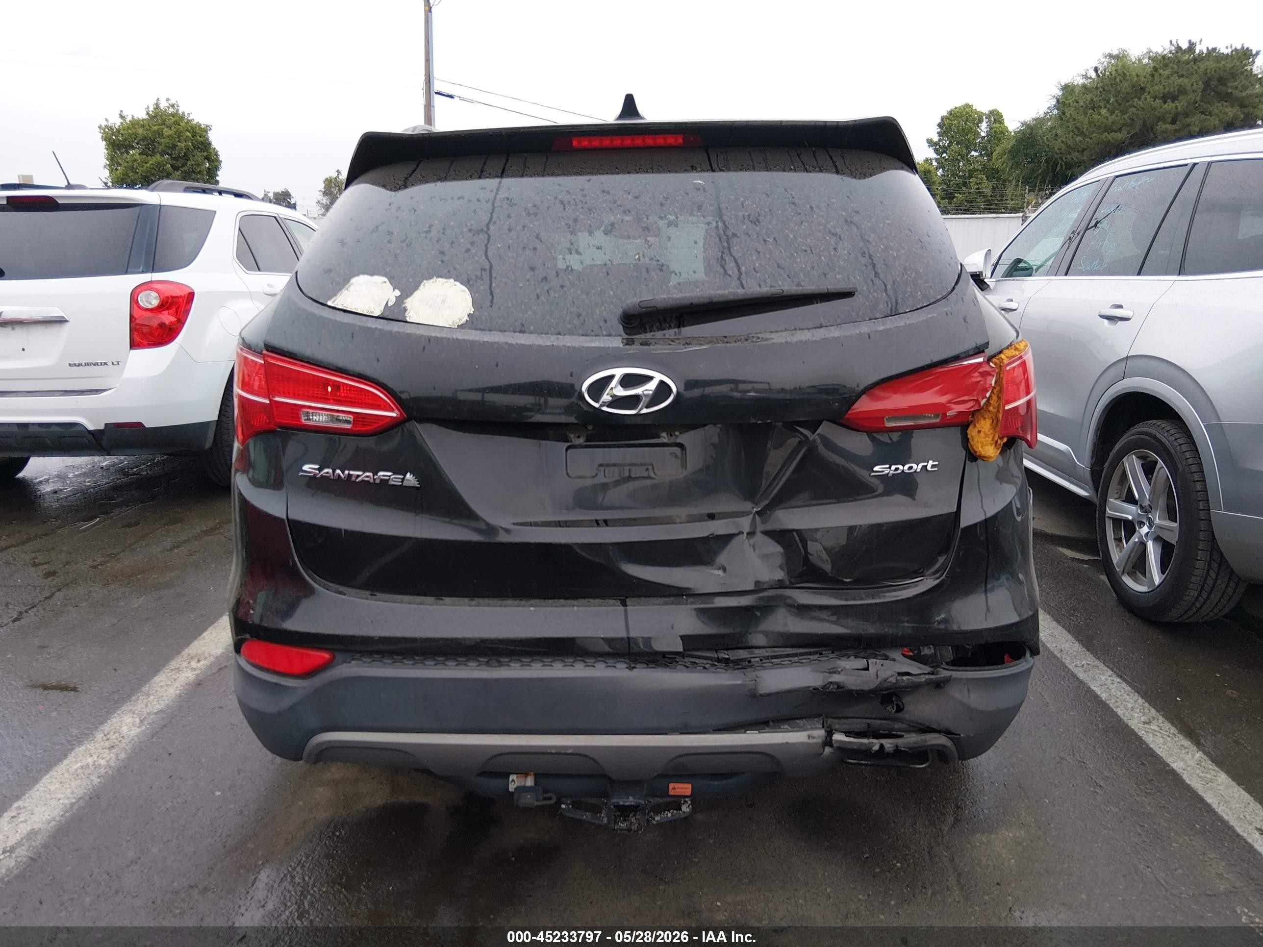 2015 Hyundai Santa Fe Sport 2.4l Black vin: 5XYZU3LB2FG294577