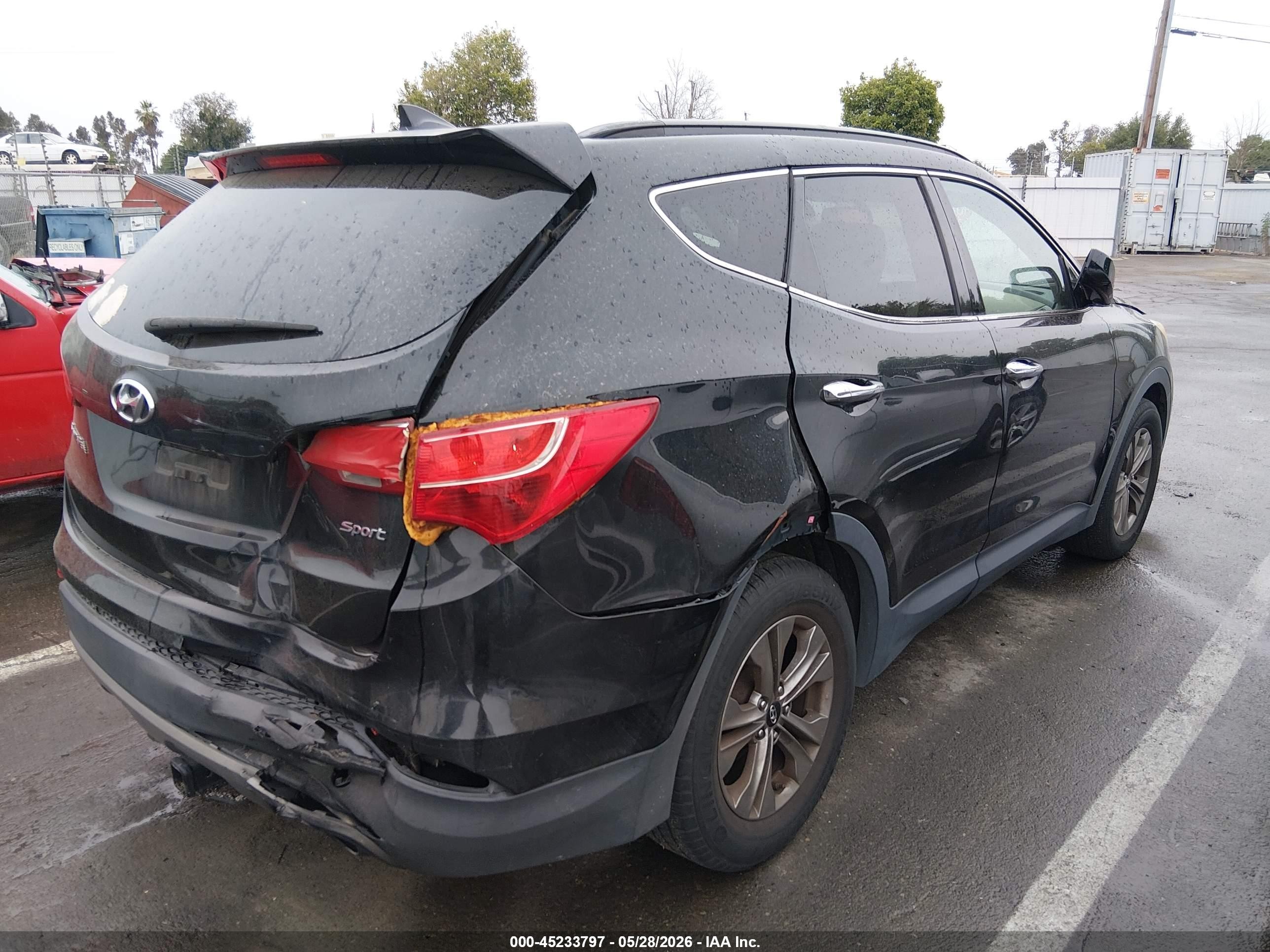 2015 Hyundai Santa Fe Sport 2.4l Black vin: 5XYZU3LB2FG294577