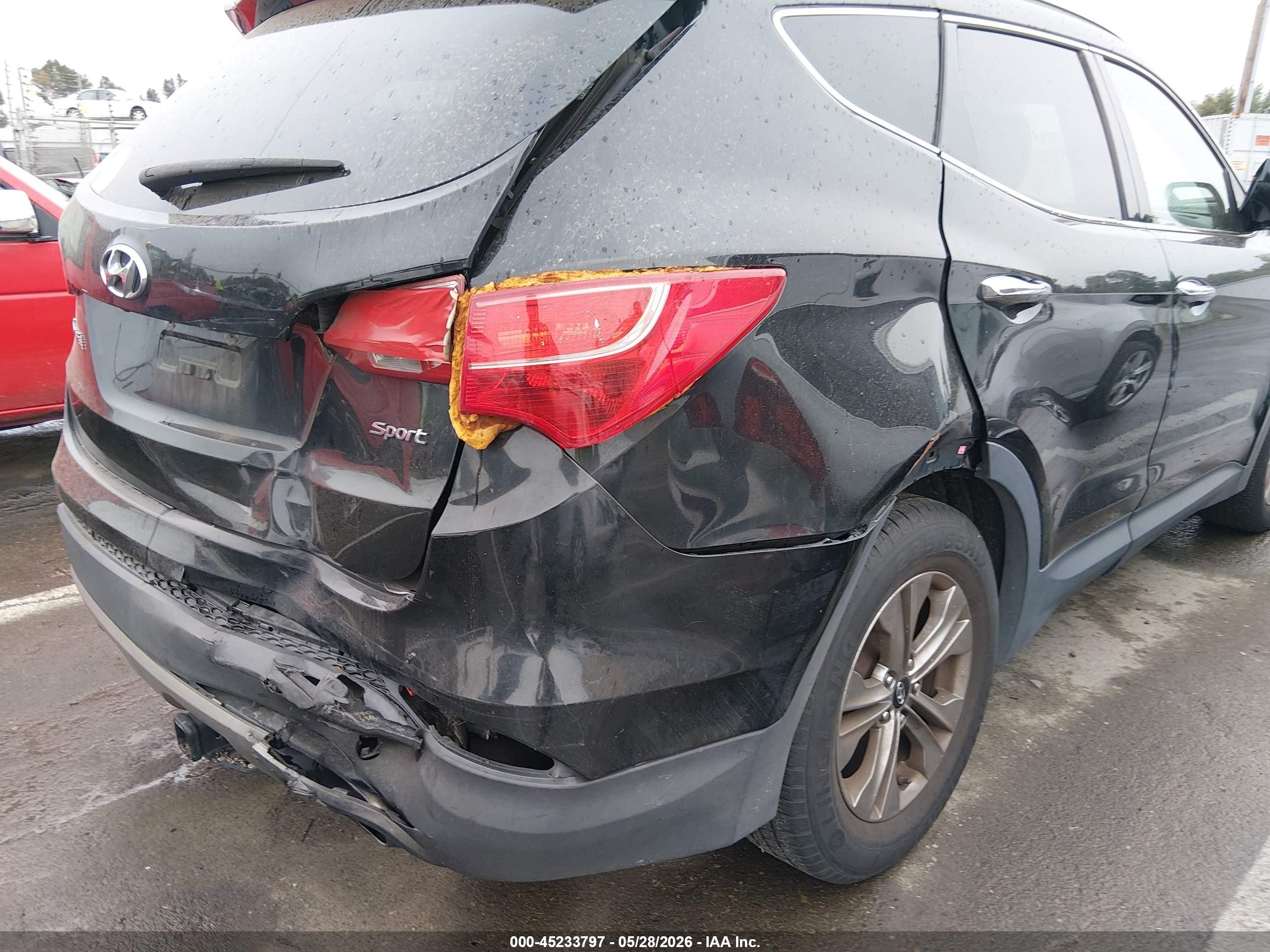 2015 Hyundai Santa Fe Sport 2.4l Black vin: 5XYZU3LB2FG294577