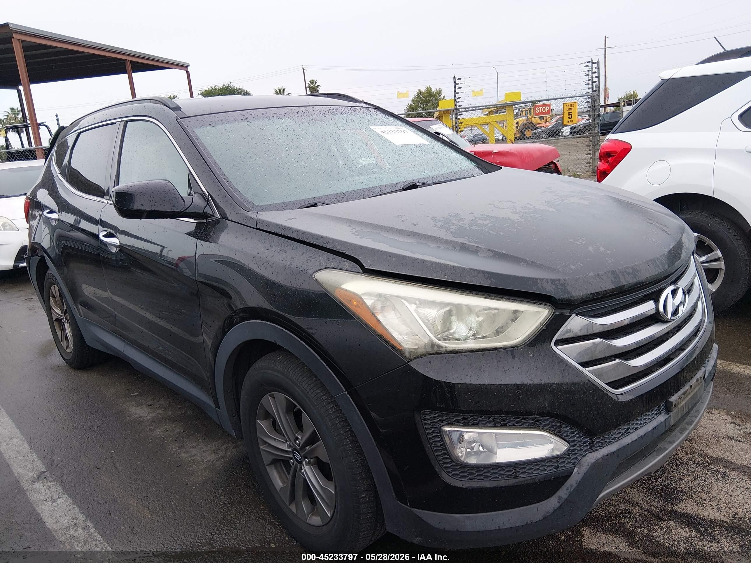 2015 Hyundai Santa Fe Sport 2.4l Black vin: 5XYZU3LB2FG294577