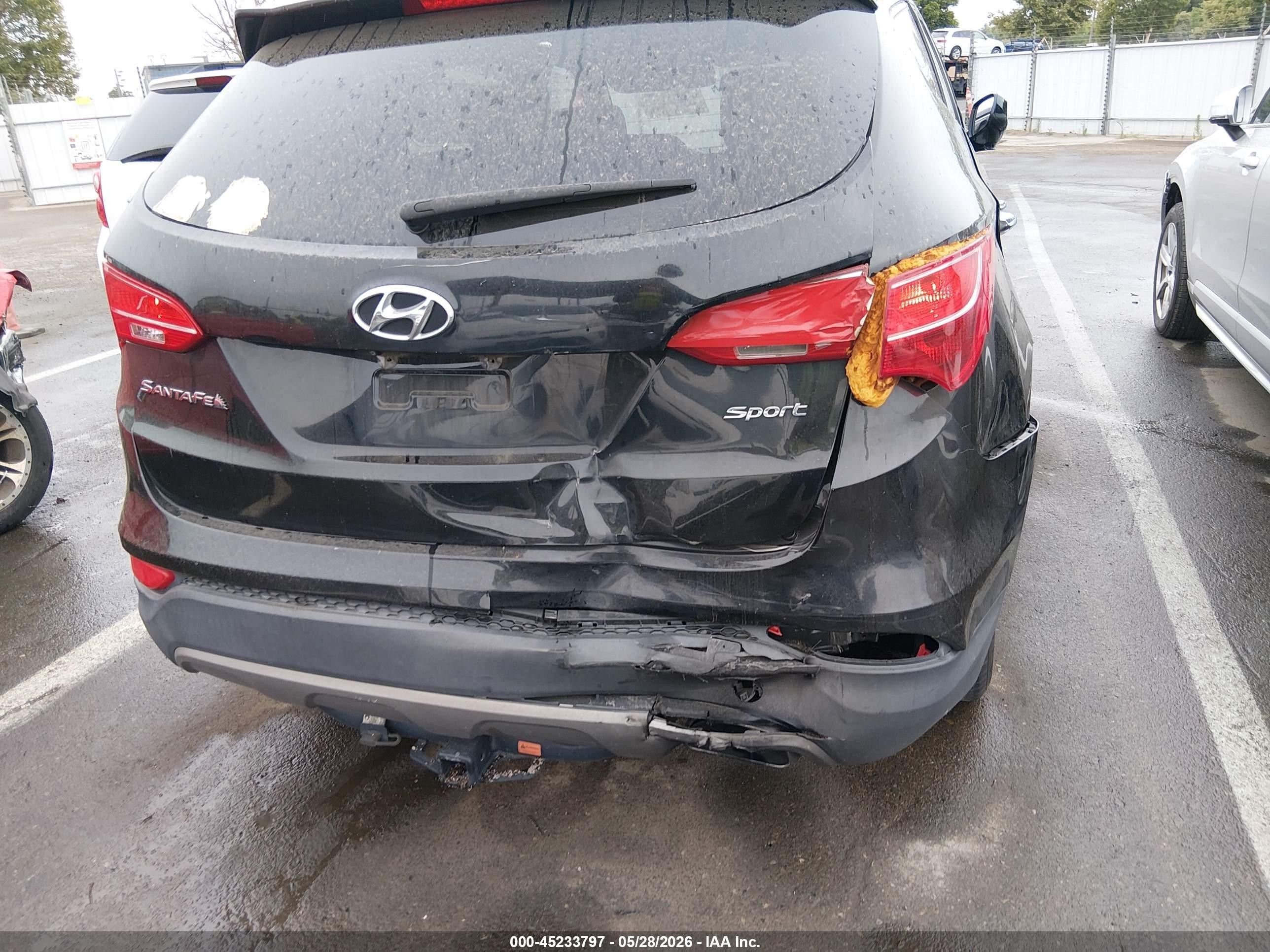 2015 Hyundai Santa Fe Sport 2.4l Black vin: 5XYZU3LB2FG294577