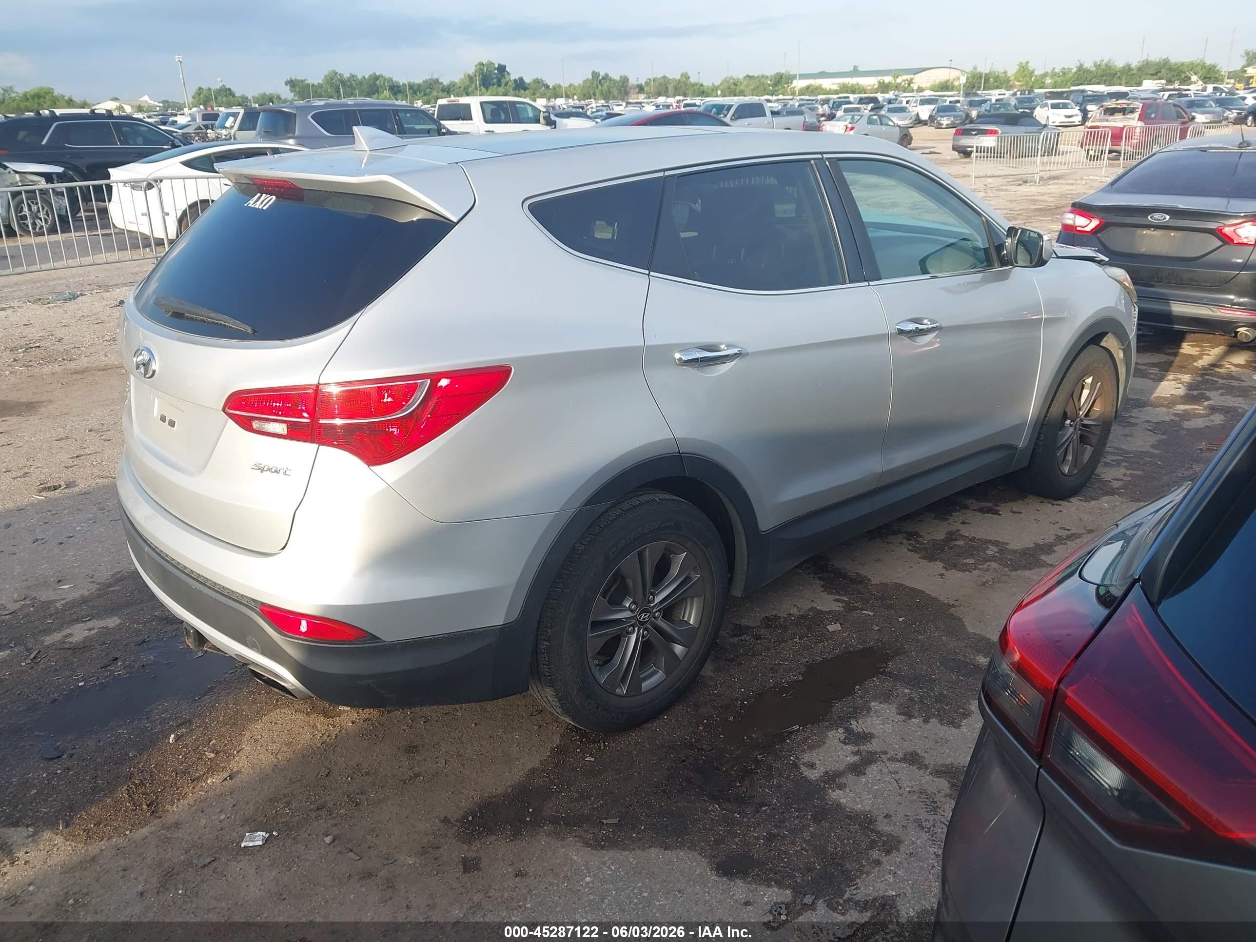 2013 Hyundai Santa Fe Sport Gray vin: 5XYZU3LB3DG033522