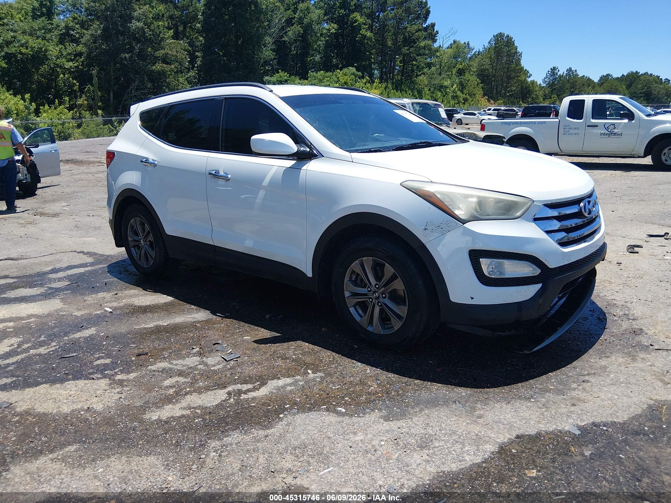 2013 Hyundai Santa Fe Sport White vin: 5XYZU3LB3DG042608