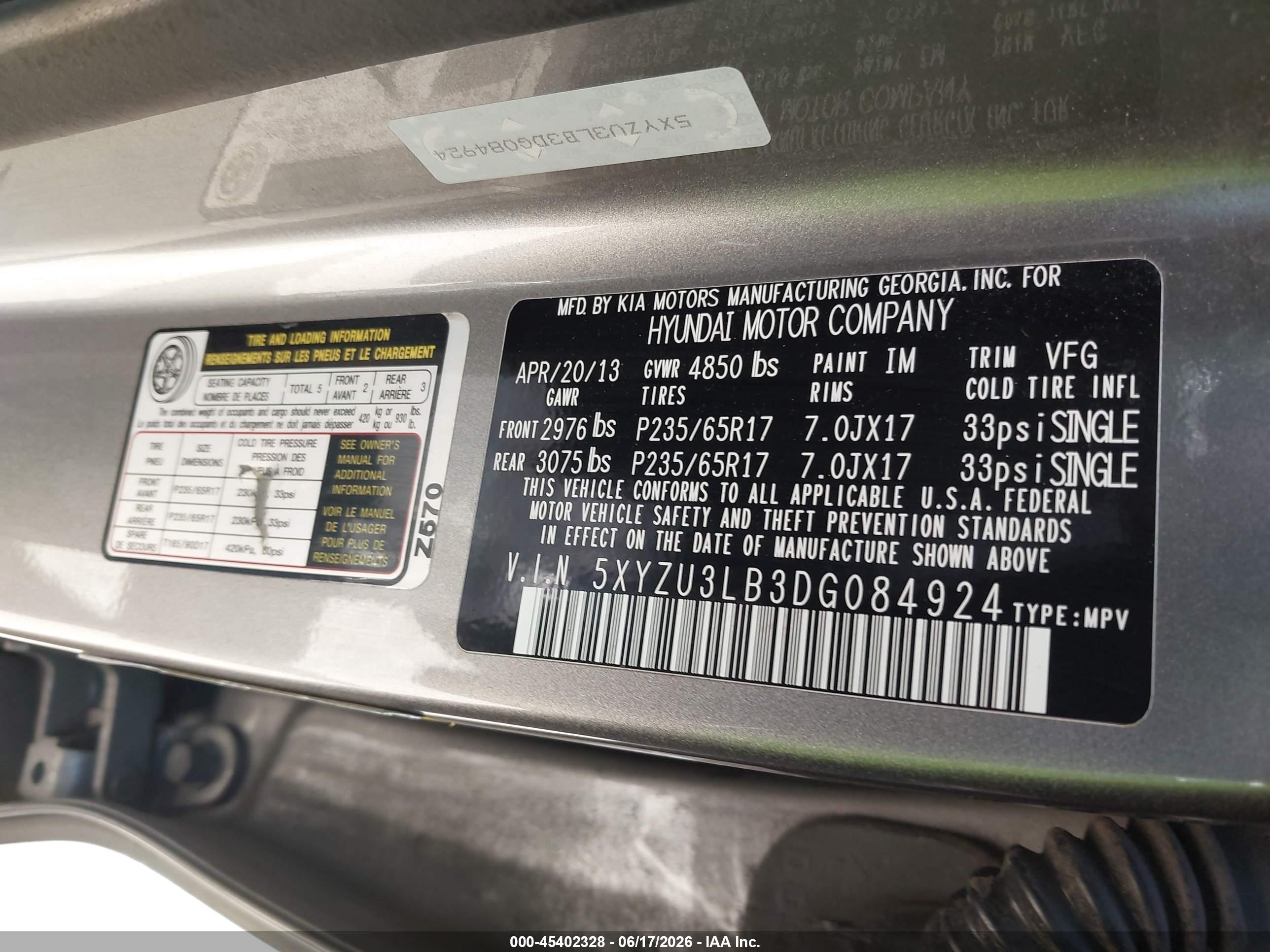 2013 Hyundai Santa Fe Sport Brown vin: 5XYZU3LB3DG084924