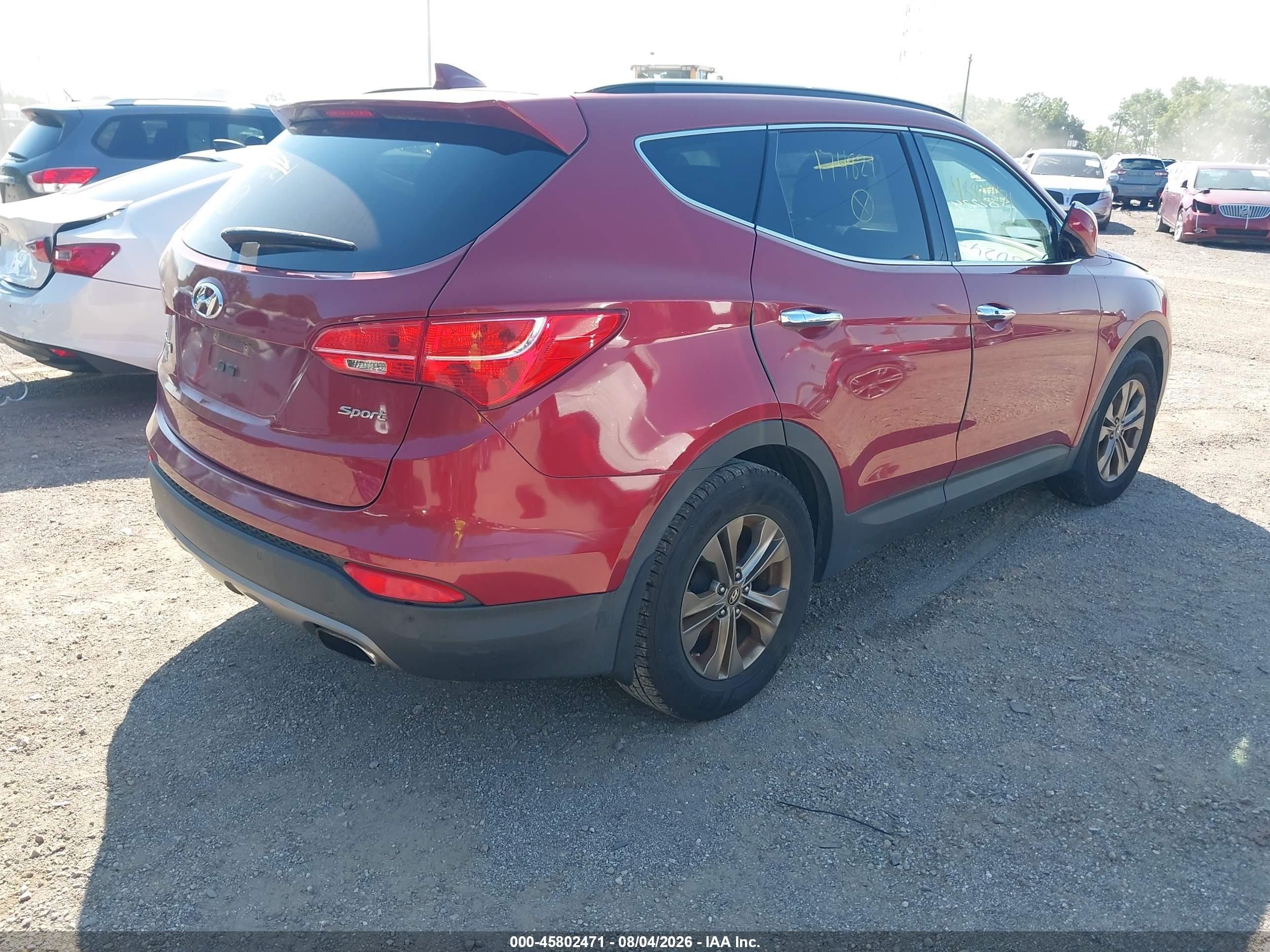 2014 Hyundai Santa Fe Sport 2.4l Красный vin: 5XYZU3LB3EG174821