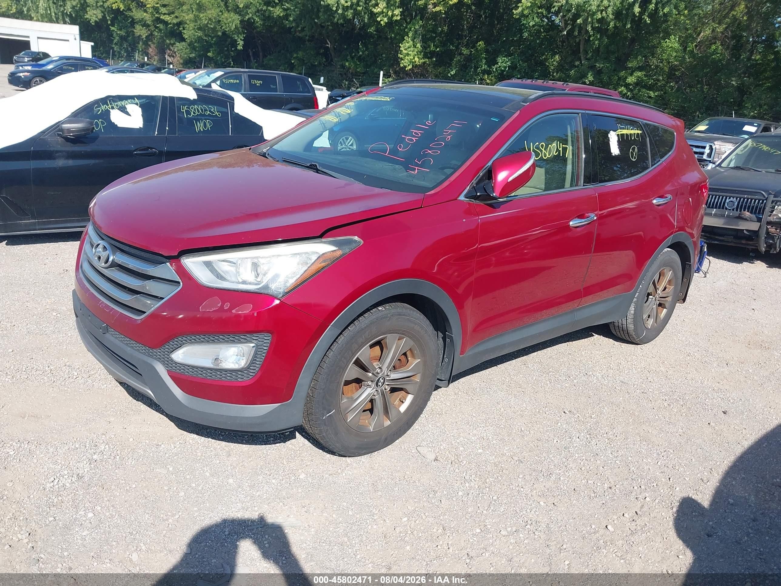 2014 Hyundai Santa Fe Sport 2.4l Красный vin: 5XYZU3LB3EG174821