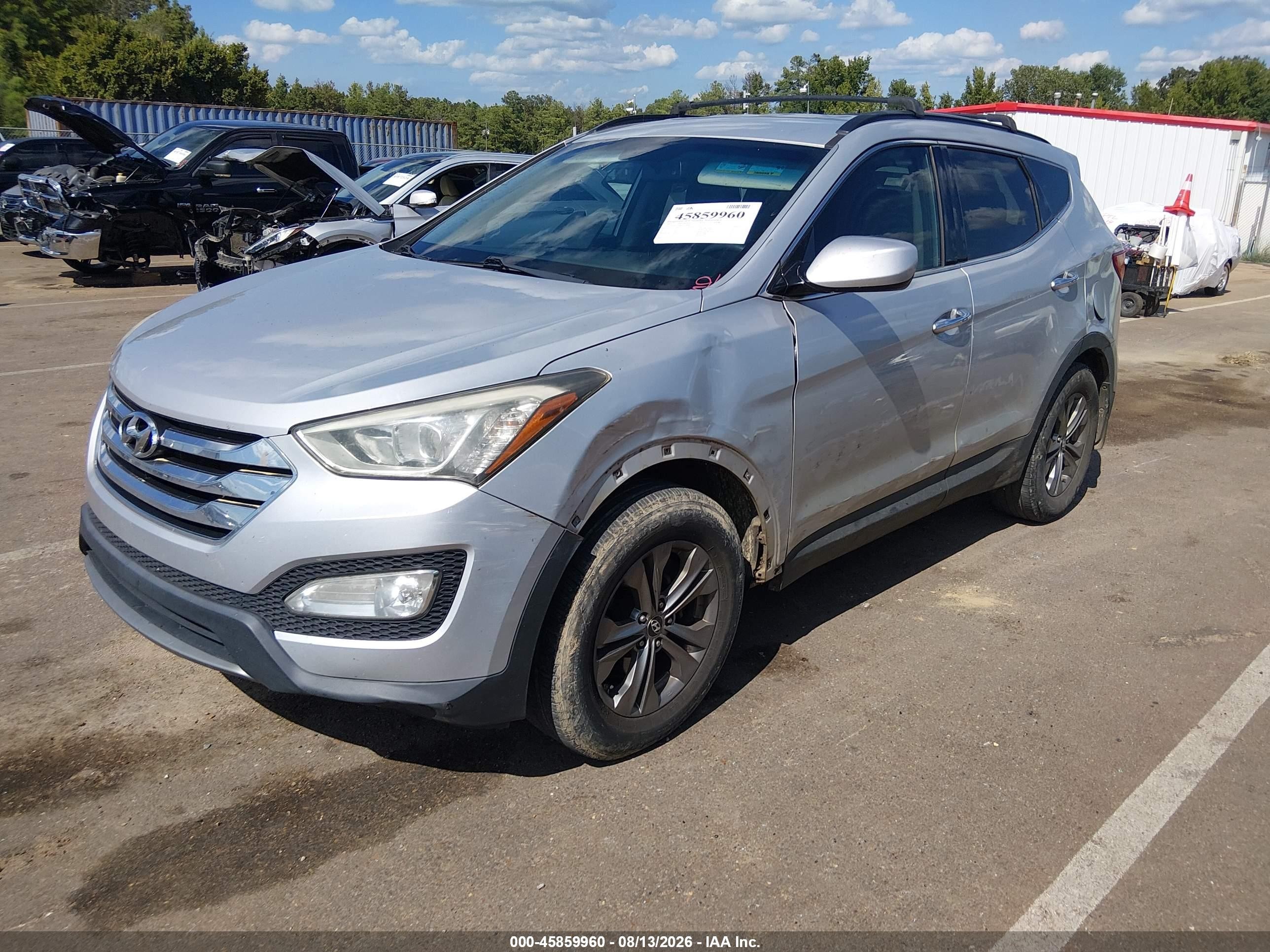 2014 Hyundai Santa Fe Sport 2.4l Silver vin: 5XYZU3LB3EG212998