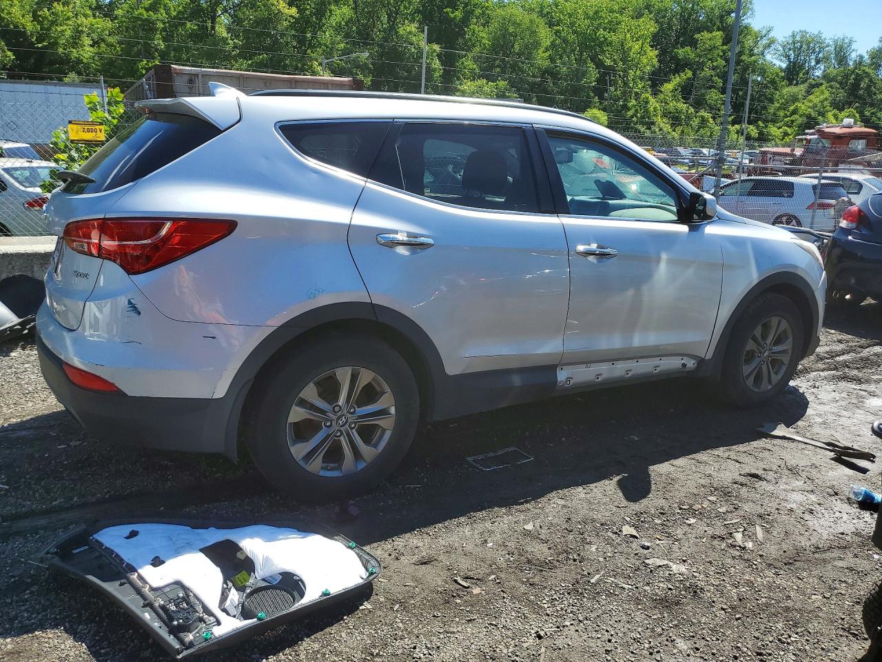 2014 Hyundai Santa Fe Sport 2.4l Silver vin: 5XYZU3LB3EG214167