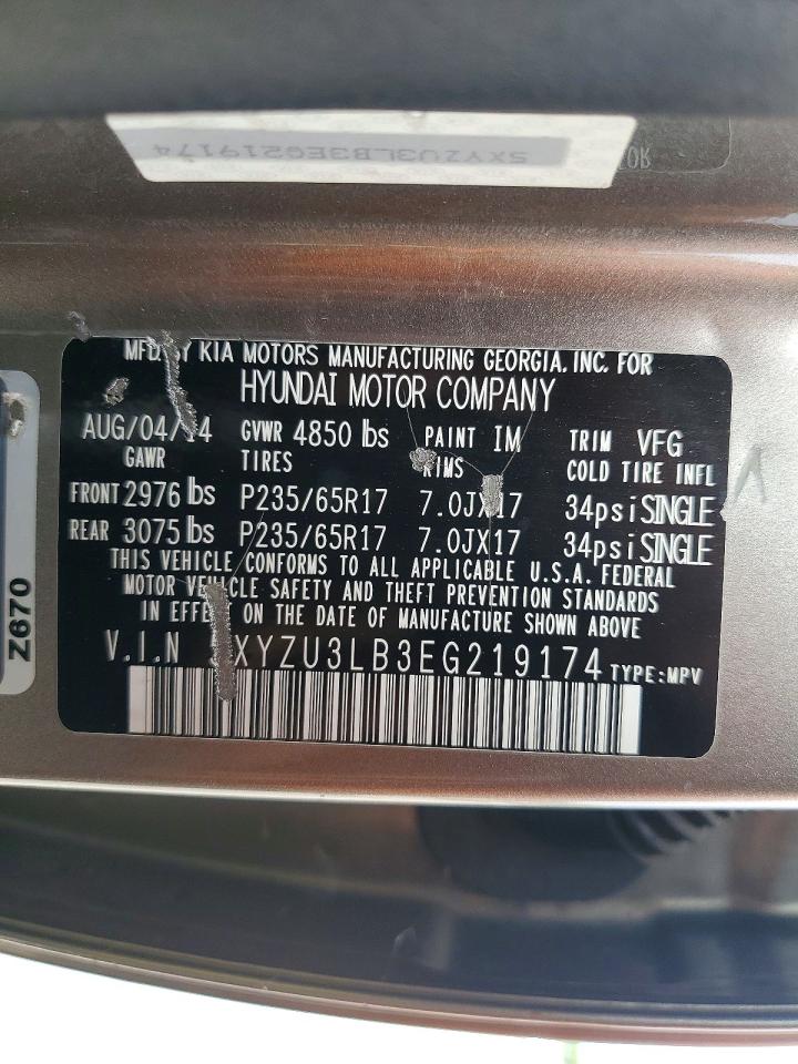 2014 Hyundai Santa Fe Sport 2.4l Gray vin: 5XYZU3LB3EG219174