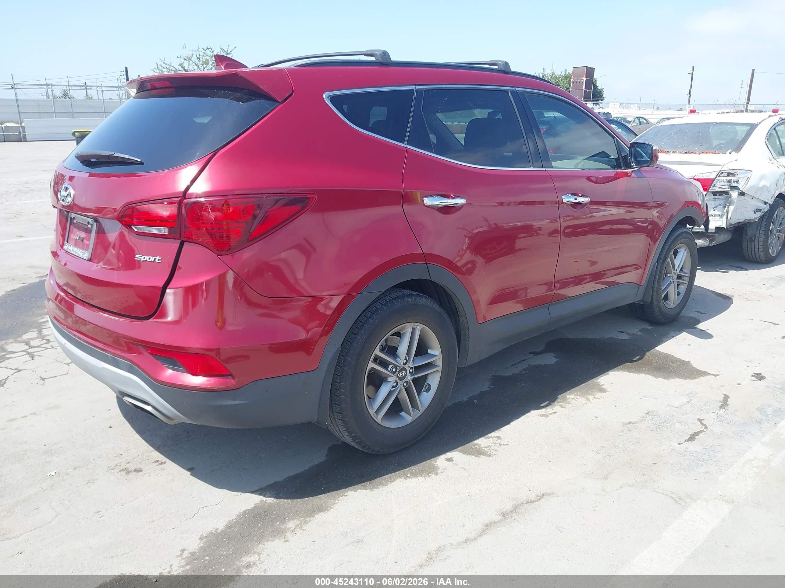 2018 Hyundai Santa Fe Sport 2.4l Red vin: 5XYZU3LB3JG556891