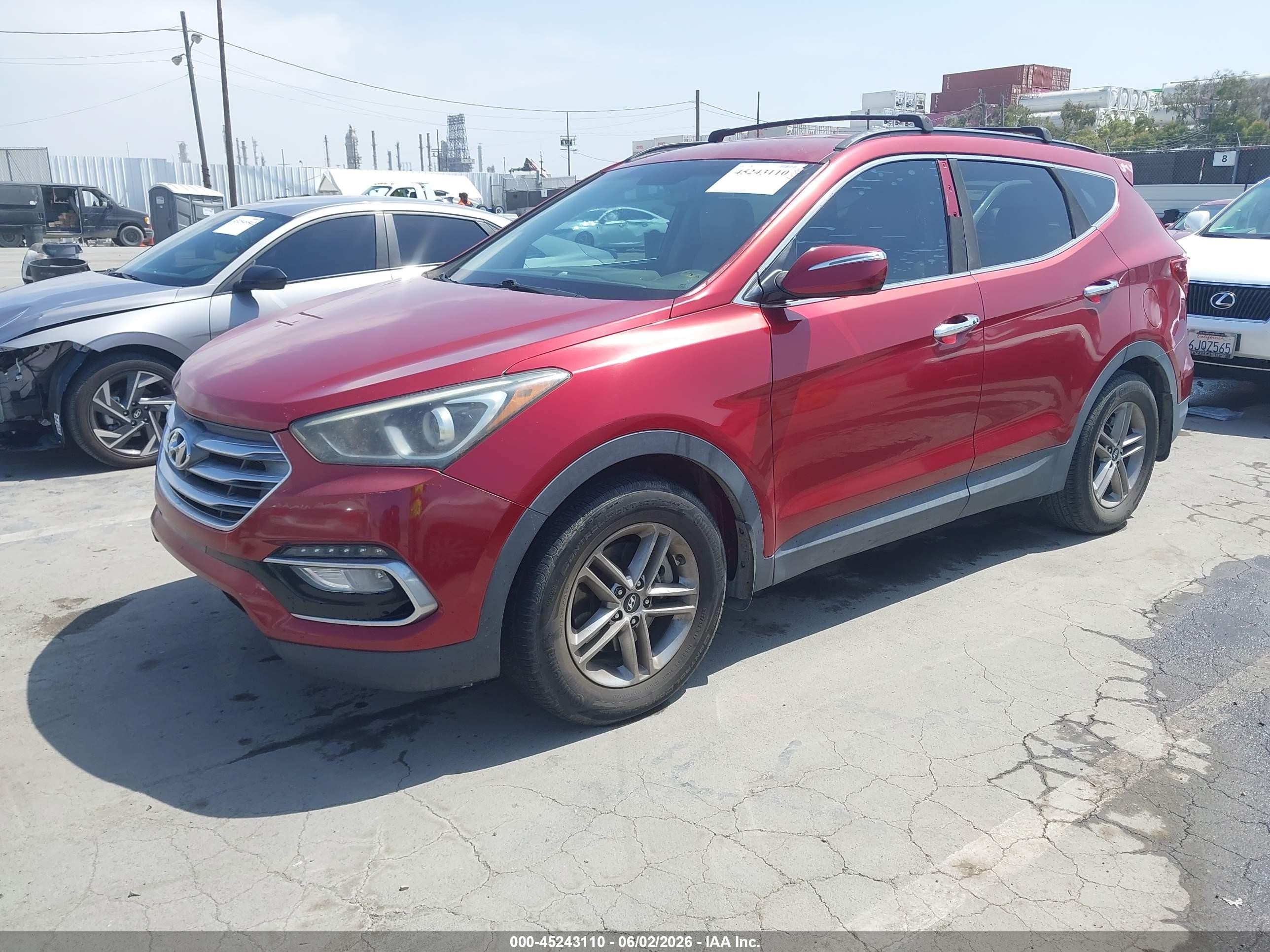 2018 Hyundai Santa Fe Sport 2.4l Red vin: 5XYZU3LB3JG556891
