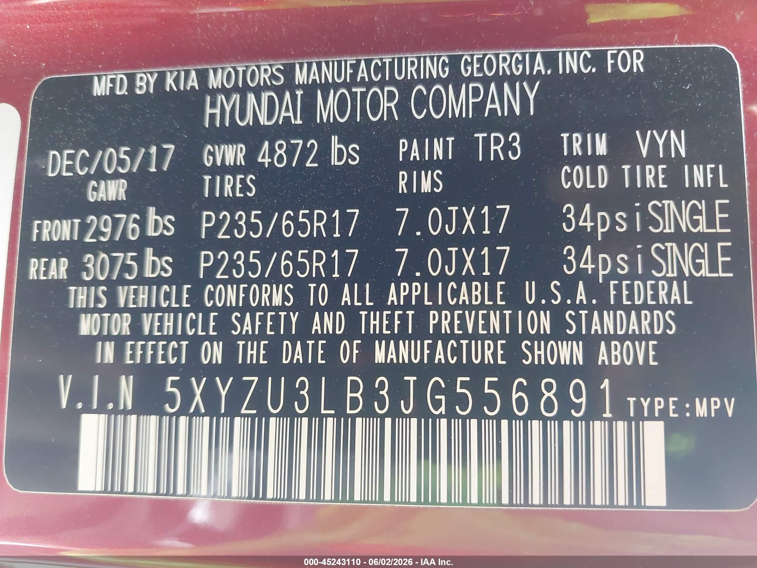 2018 Hyundai Santa Fe Sport 2.4l Red vin: 5XYZU3LB3JG556891