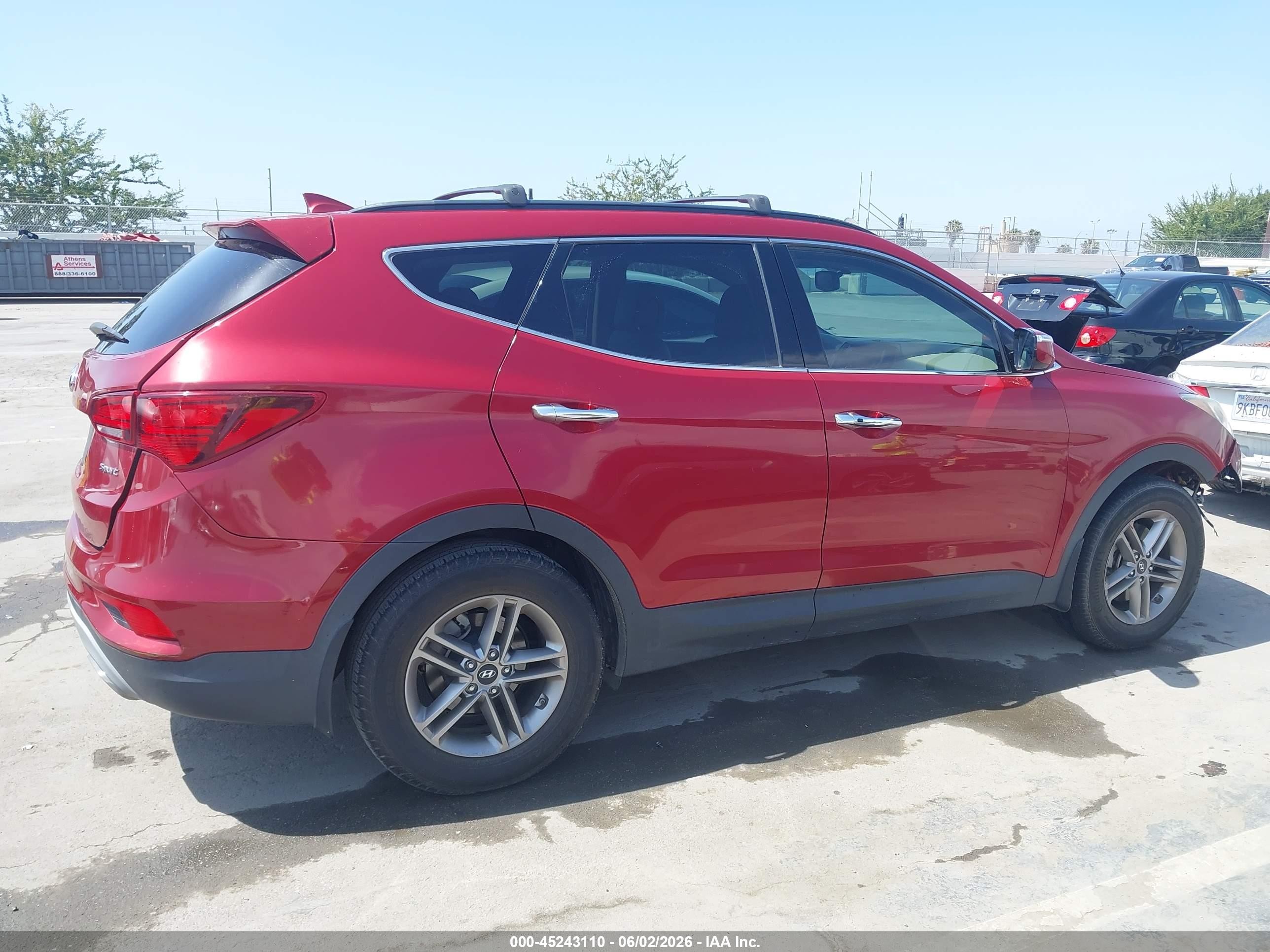 2018 Hyundai Santa Fe Sport 2.4l Red vin: 5XYZU3LB3JG556891