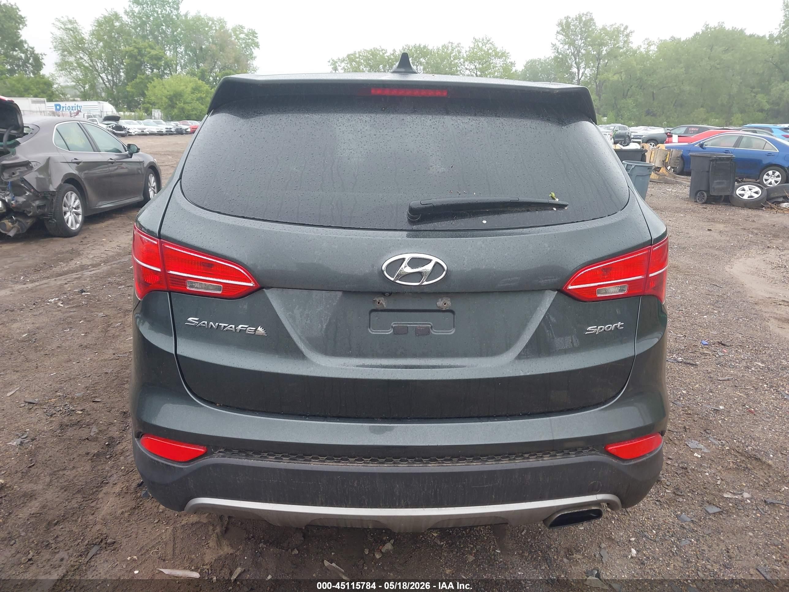 2013 Hyundai Santa Fe Sport Gray vin: 5XYZU3LB4DG113816