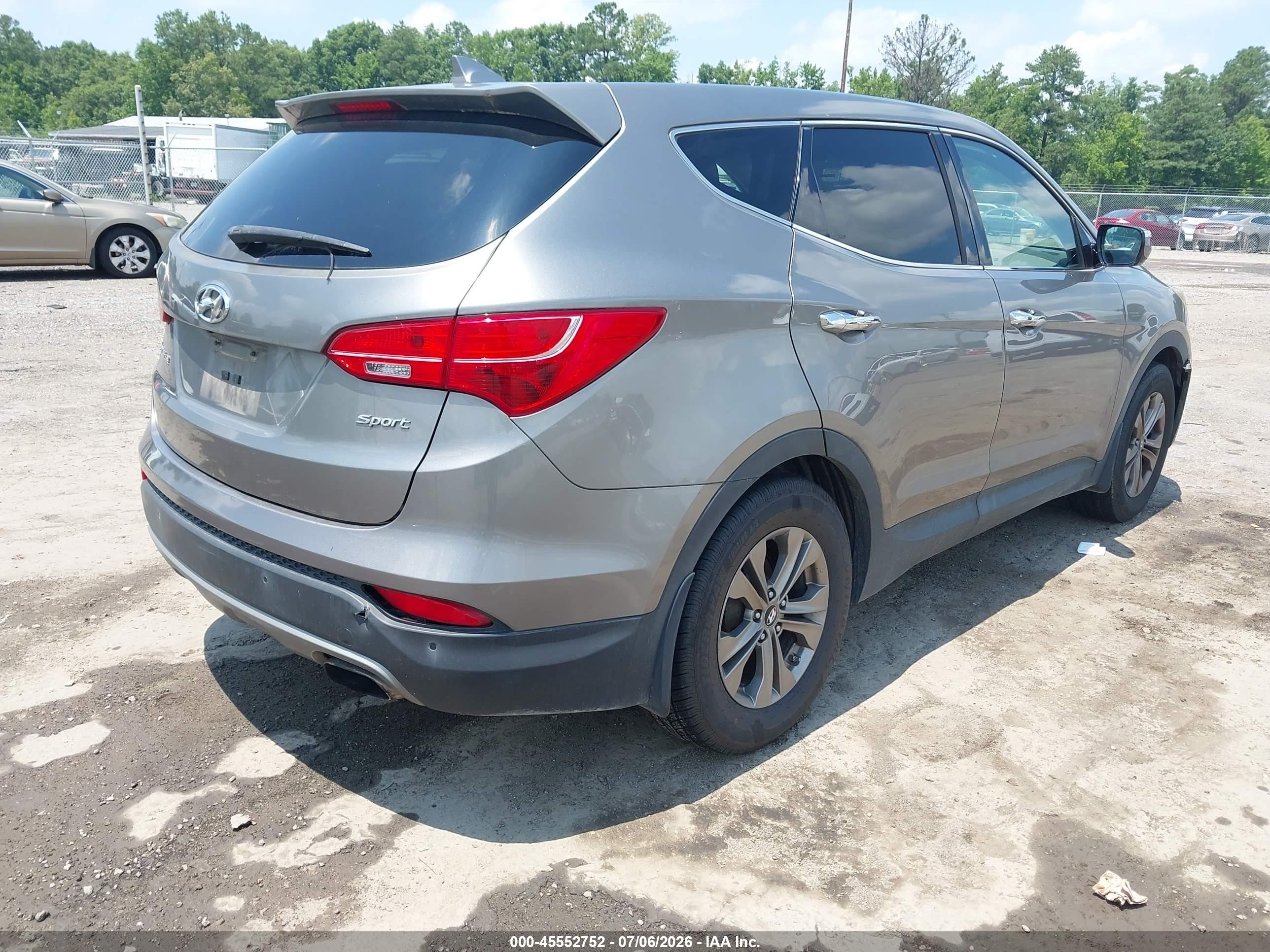 2014 Hyundai Santa Fe Sport 2.4l Gray vin: 5XYZU3LB4EG128530