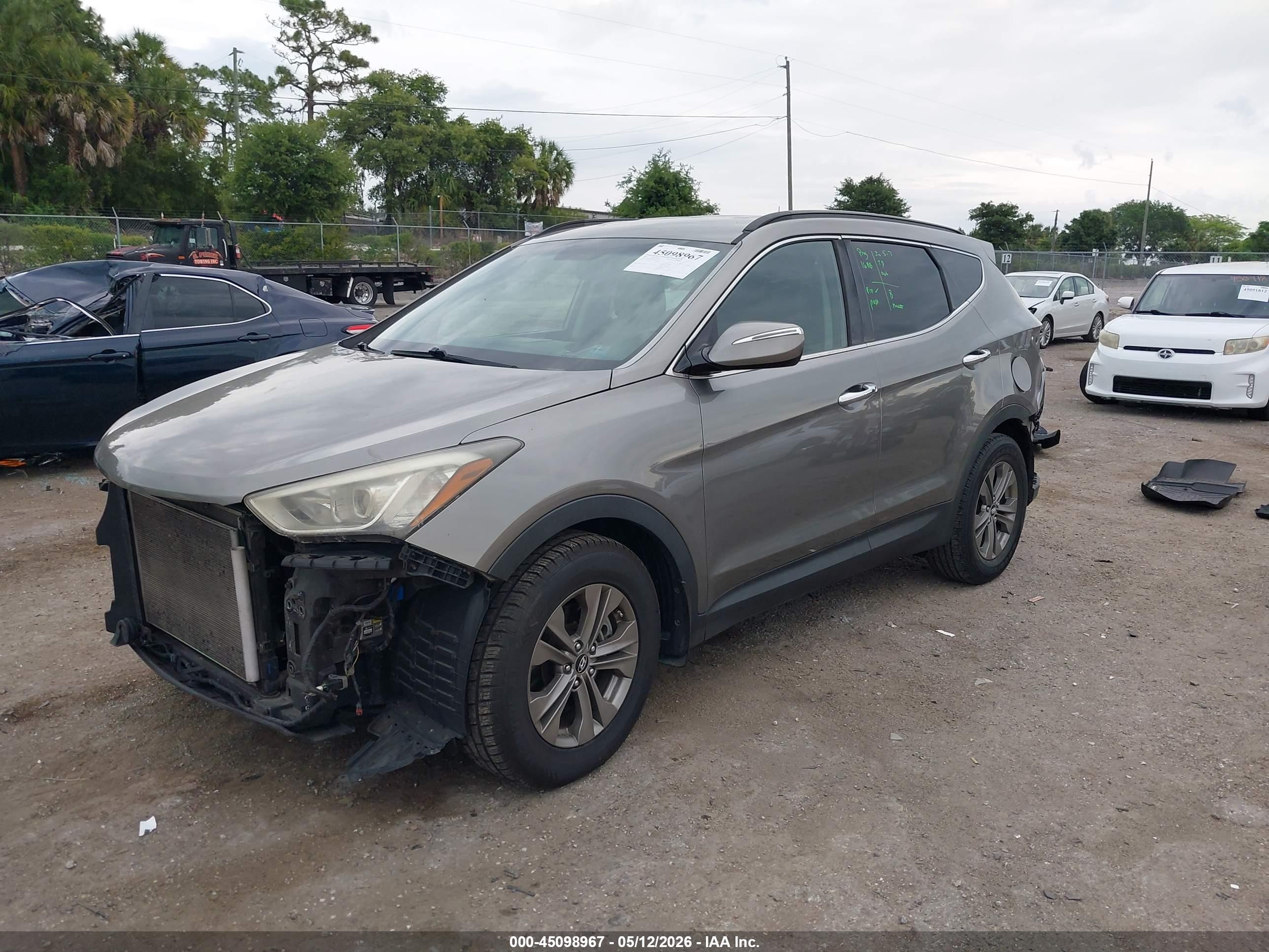 2014 Hyundai Santa Fe Sport 2.4l Gray vin: 5XYZU3LB4EG128706