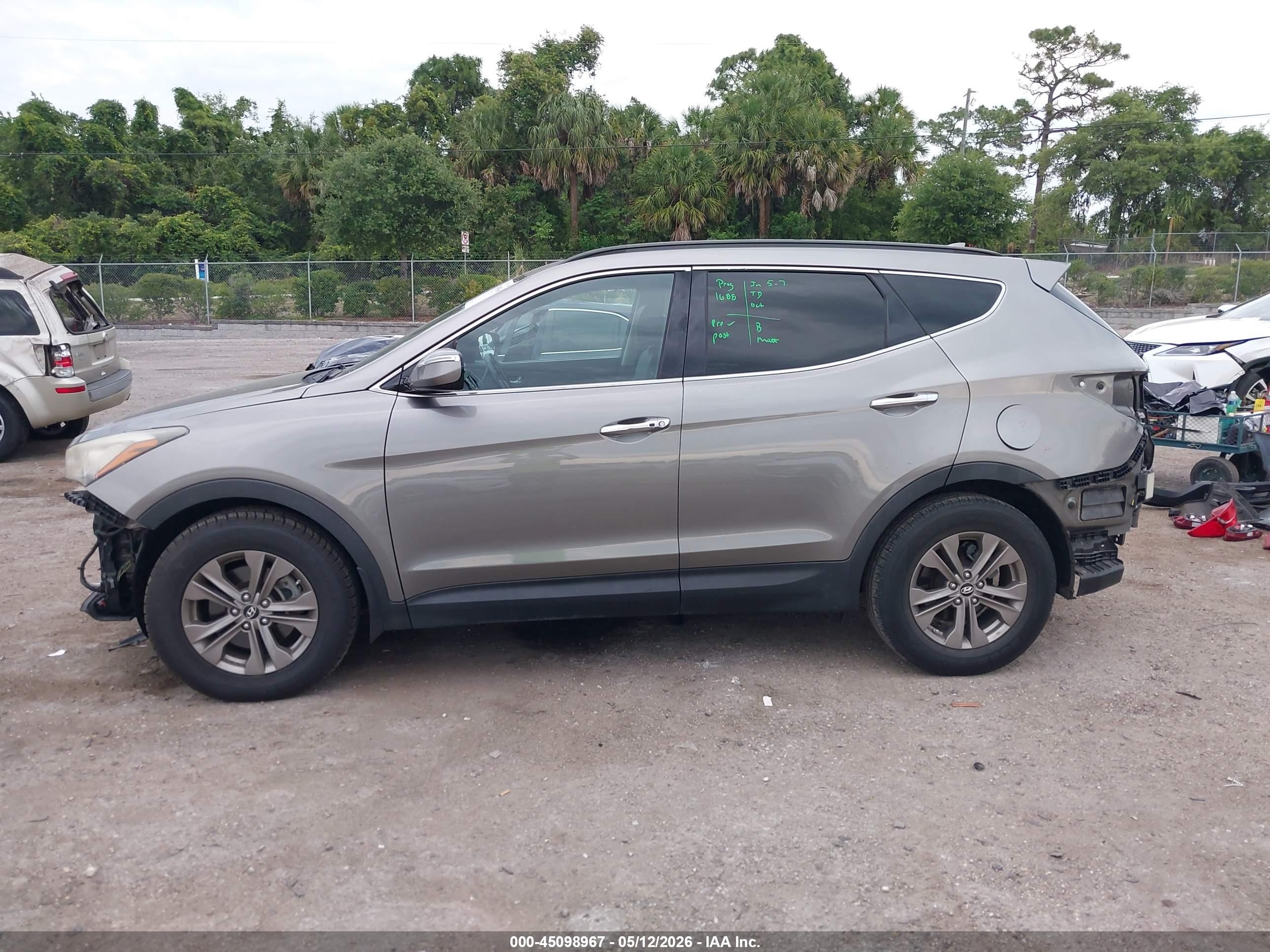 2014 Hyundai Santa Fe Sport 2.4l Gray vin: 5XYZU3LB4EG128706