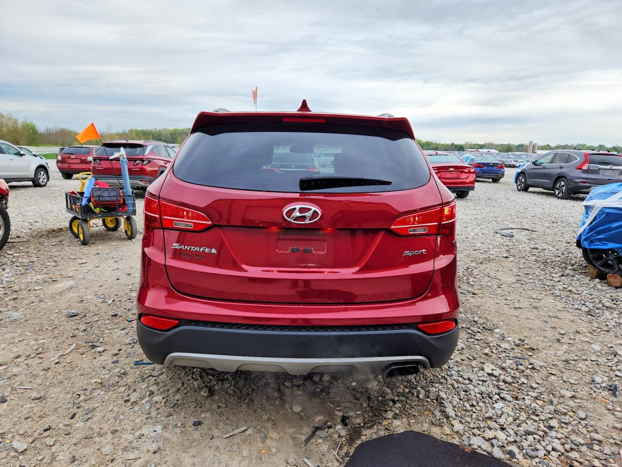 2014 Hyundai Santa Fe Sport 2.4l Red vin: 5XYZU3LB4EG131265