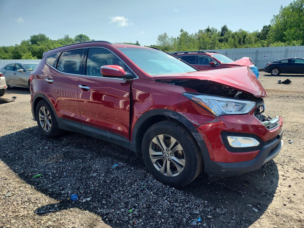 2014 Hyundai Santa Fe Sport 2.4l Red vin: 5XYZU3LB4EG138426