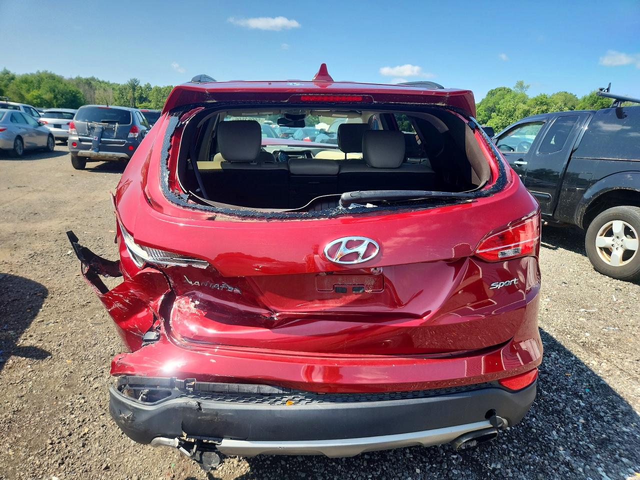 2014 Hyundai Santa Fe Sport 2.4l Red vin: 5XYZU3LB4EG138426