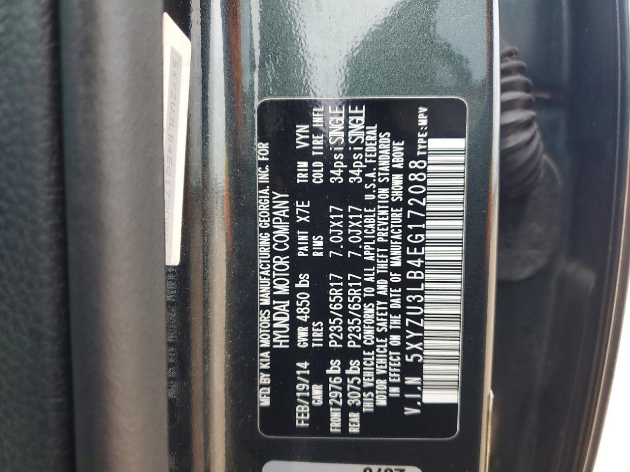 2014 Hyundai Santa Fe Sport 2.4l Gray vin: 5XYZU3LB4EG172088