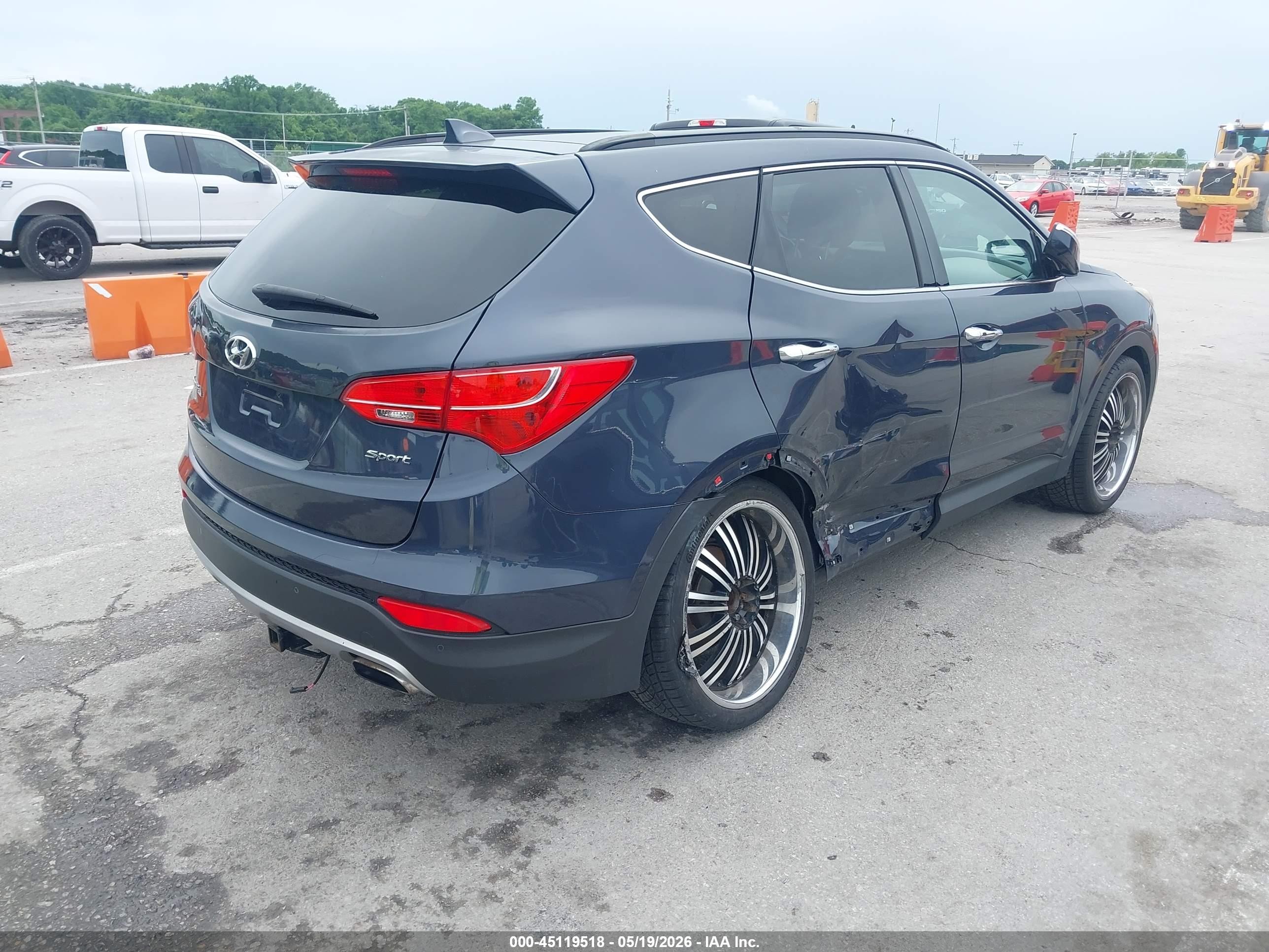 2014 Hyundai Santa Fe Sport 2.4l Dark Blue vin: 5XYZU3LB4EG186833