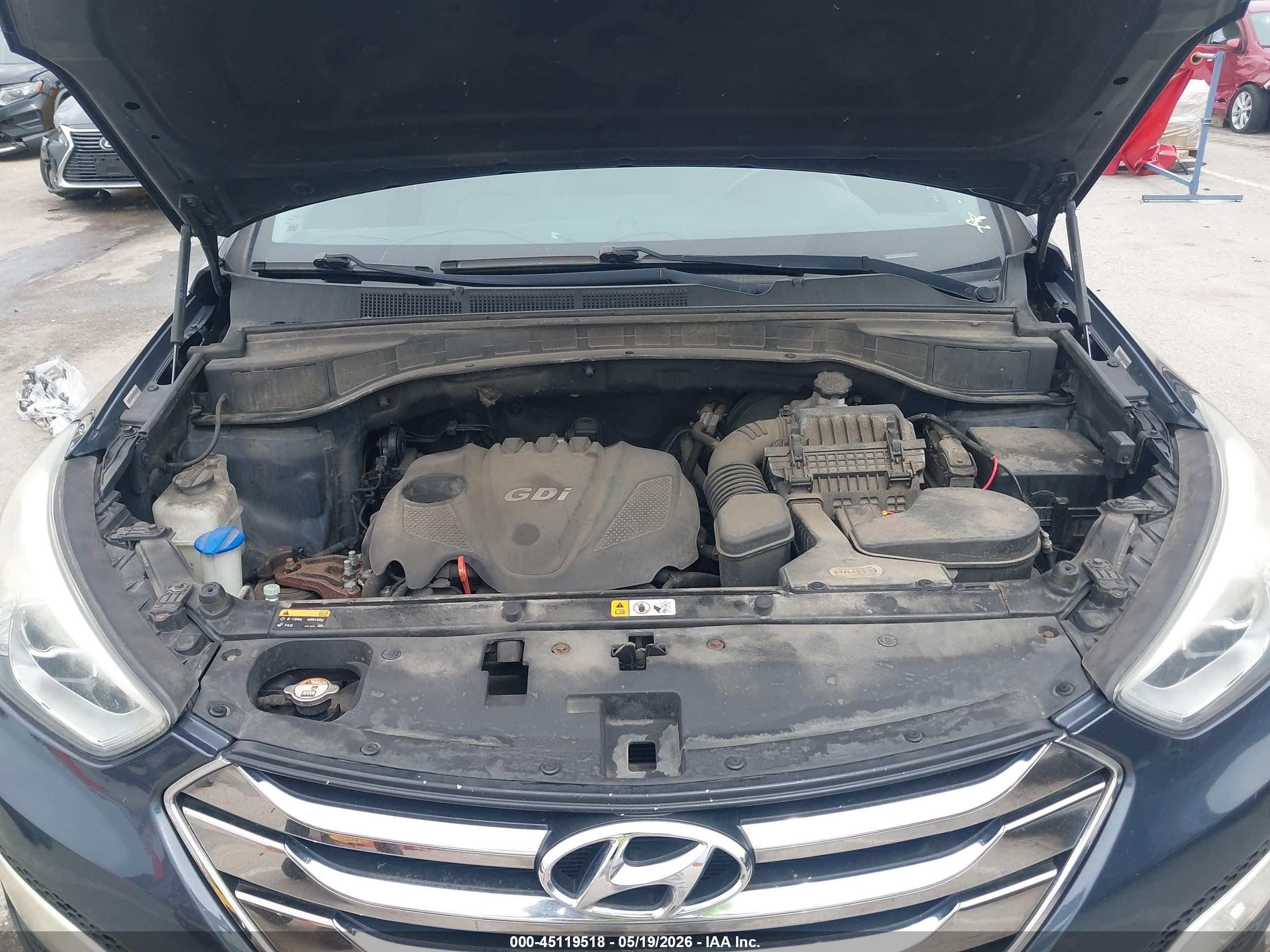 2014 Hyundai Santa Fe Sport 2.4l Dark Blue vin: 5XYZU3LB4EG186833