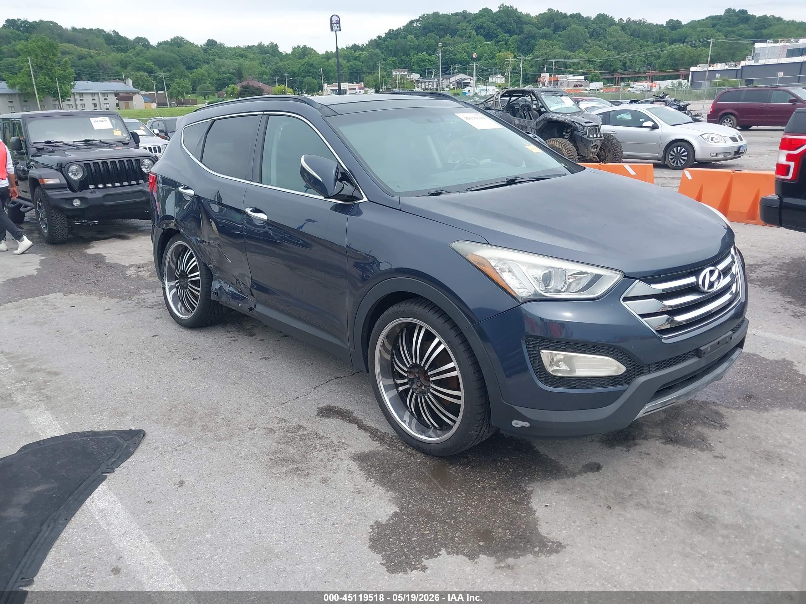 2014 Hyundai Santa Fe Sport 2.4l Dark Blue vin: 5XYZU3LB4EG186833