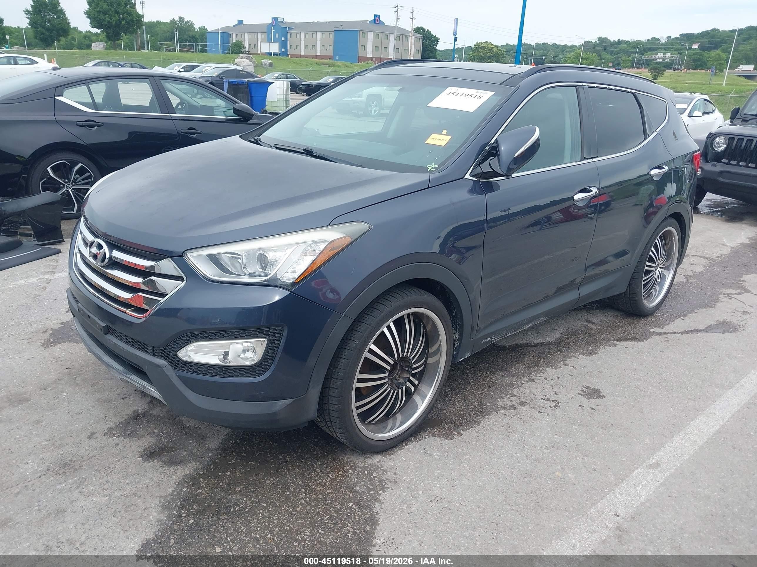 2014 Hyundai Santa Fe Sport 2.4l Dark Blue vin: 5XYZU3LB4EG186833