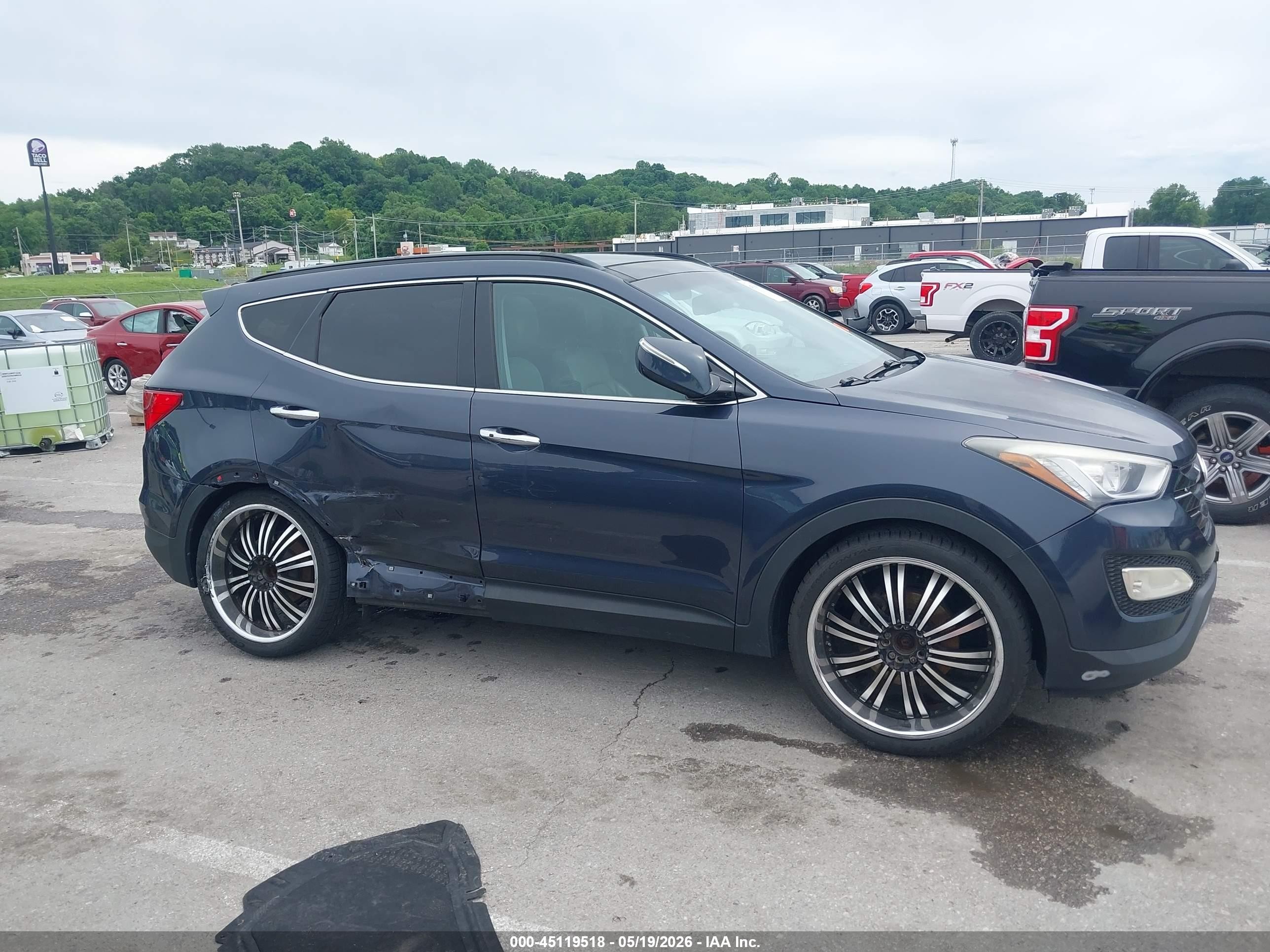 2014 Hyundai Santa Fe Sport 2.4l Dark Blue vin: 5XYZU3LB4EG186833