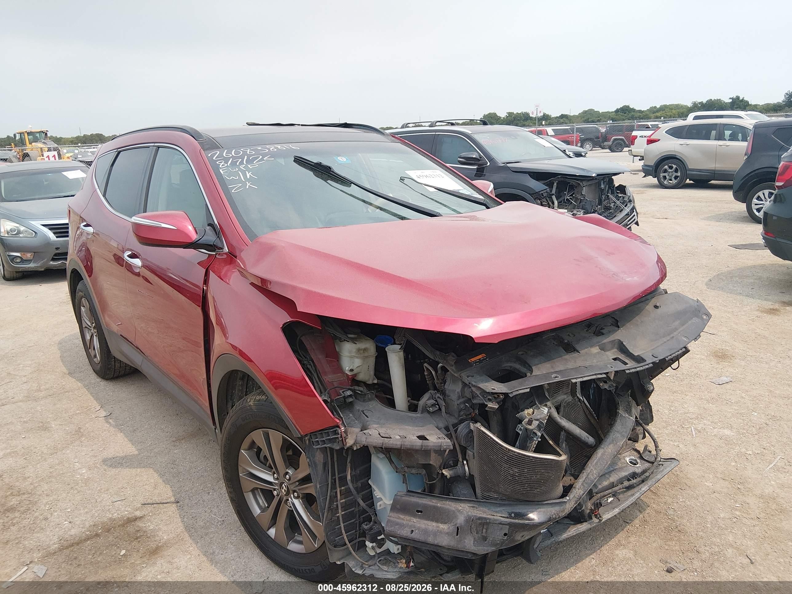 2015 Hyundai Santa Fe Sport   Red vin: 5XYZU3LB4FG236115