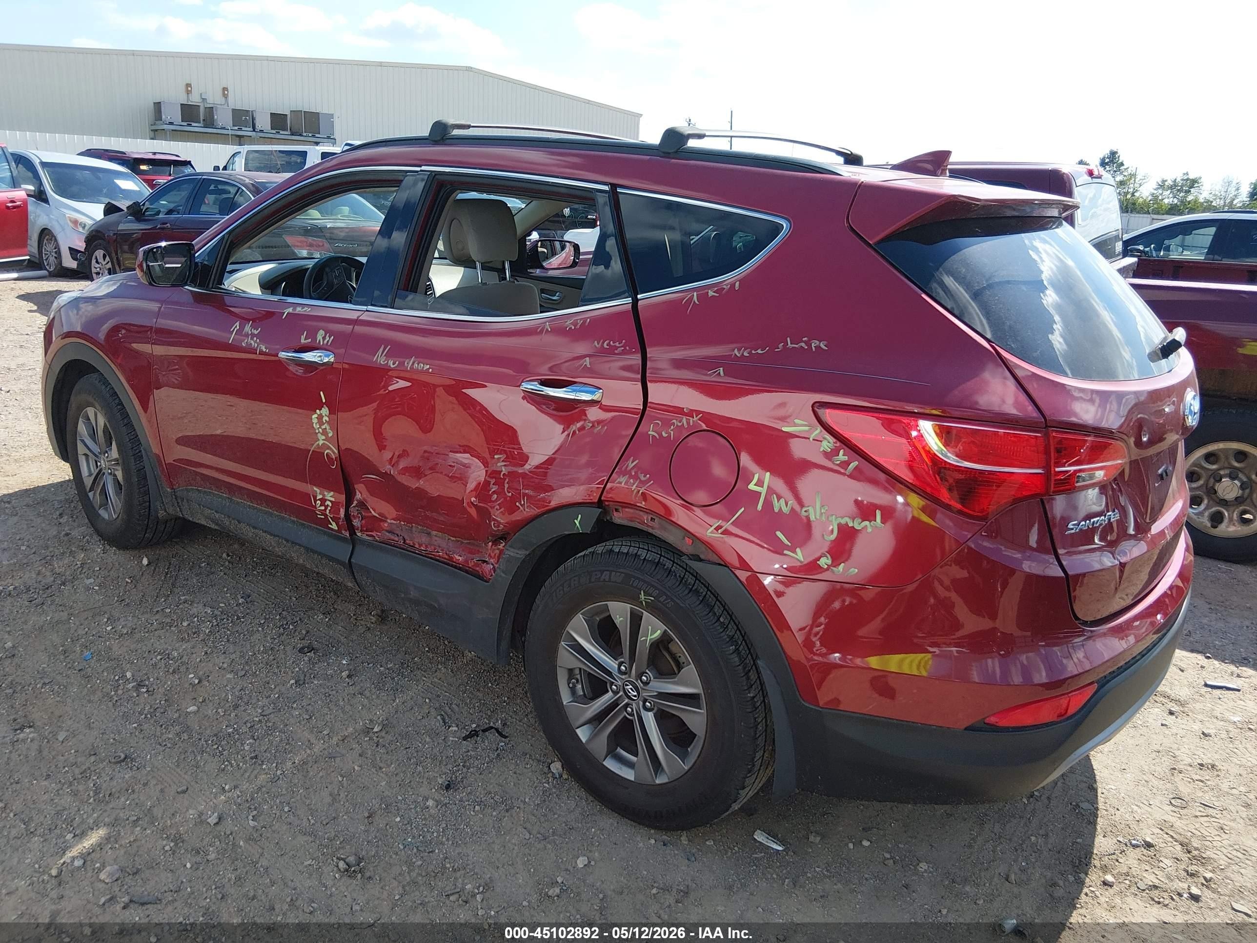2015 Hyundai Santa Fe Sport 2.4l Burgundy vin: 5XYZU3LB4FG237202