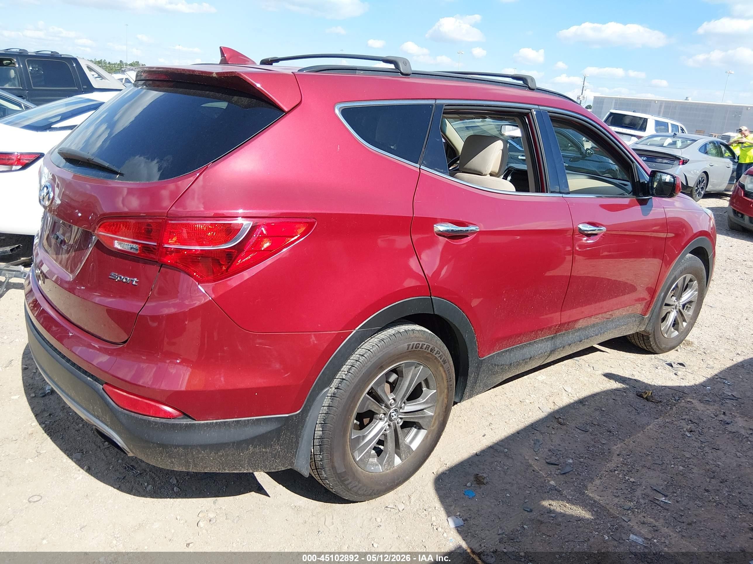 2015 Hyundai Santa Fe Sport 2.4l Burgundy vin: 5XYZU3LB4FG237202