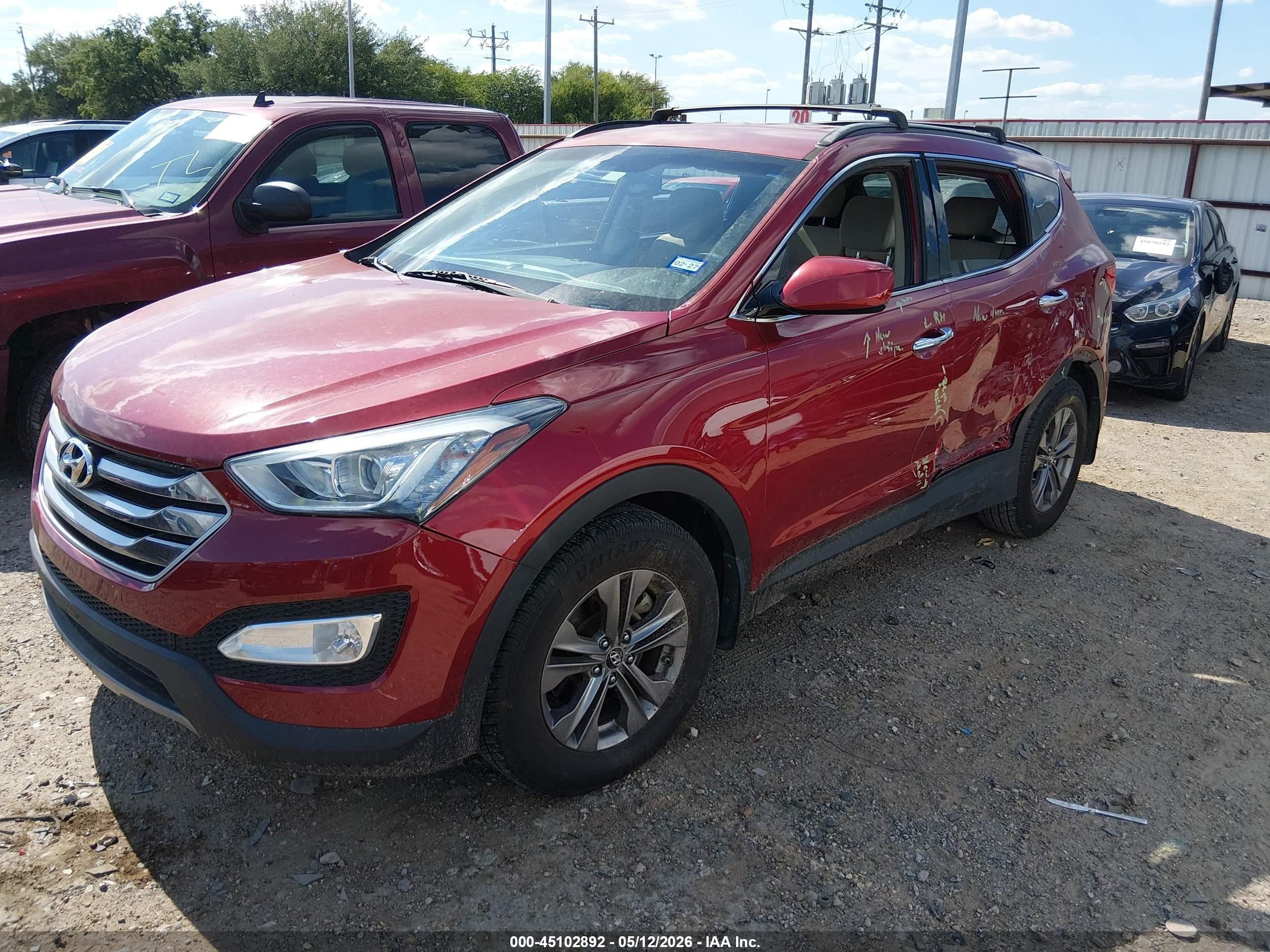 2015 Hyundai Santa Fe Sport 2.4l Burgundy vin: 5XYZU3LB4FG237202