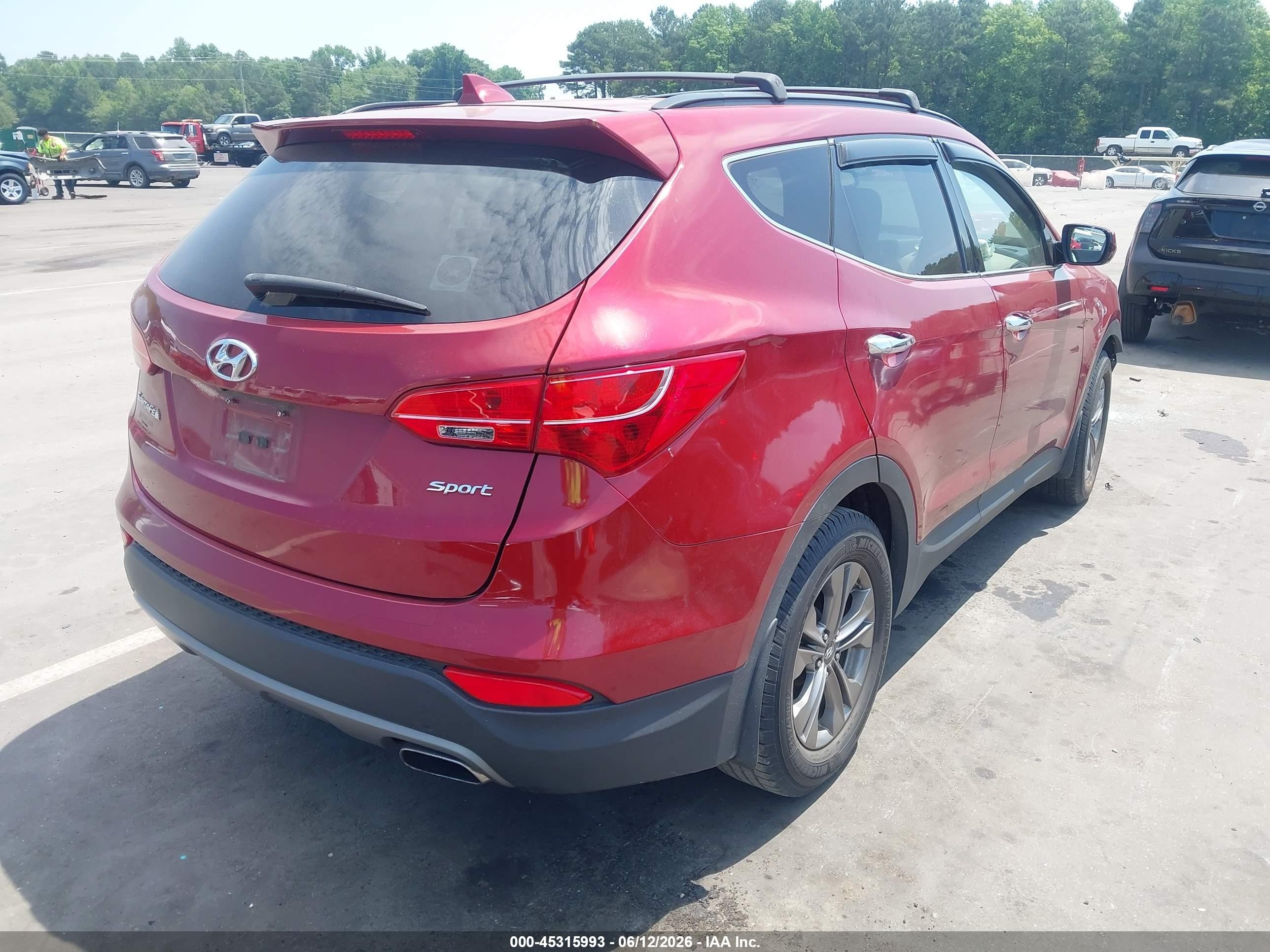 2015 Hyundai Santa Fe Sport 2.4l Red vin: 5XYZU3LB4FG250323