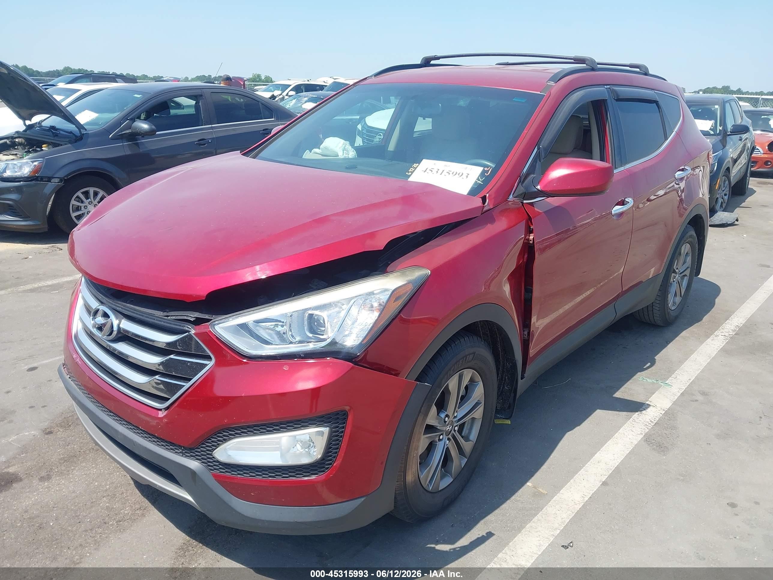 2015 Hyundai Santa Fe Sport 2.4l Red vin: 5XYZU3LB4FG250323